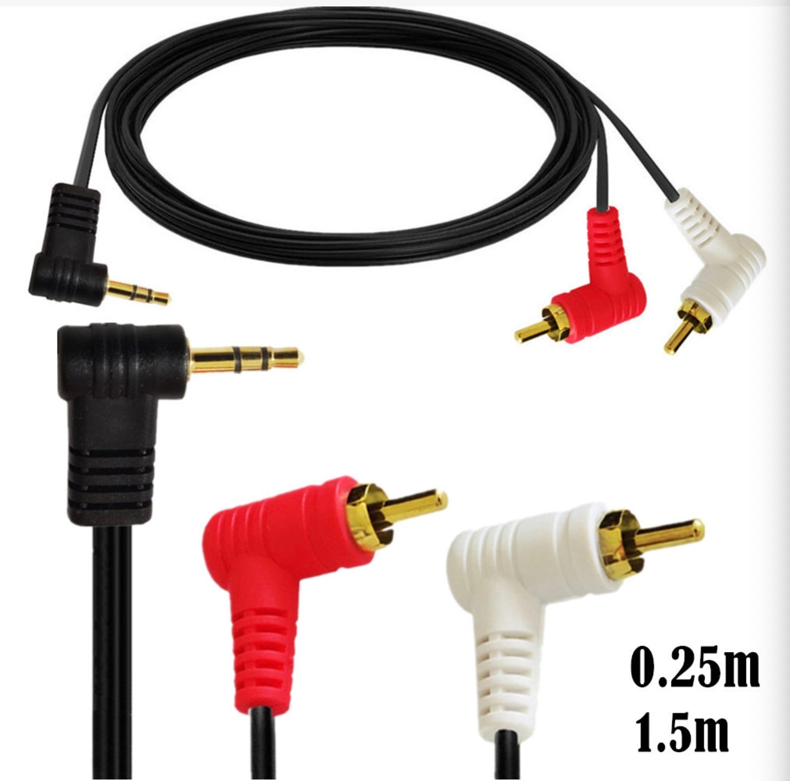 3.5mm 1/8 Stereo Mini Jack Male to 2 Male RCA Audio Splitter Cable