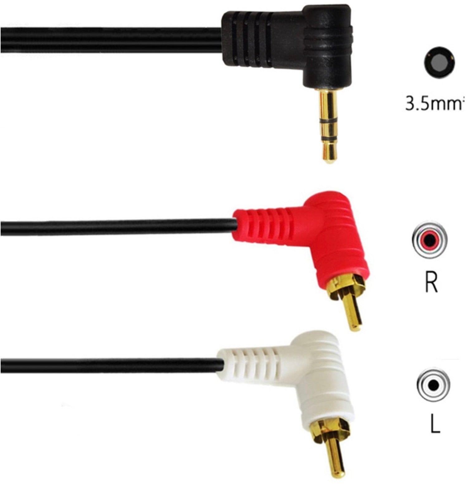 3.5mm 1/8 Stereo Mini Jack Male to 2 Male RCA Audio Splitter Cable