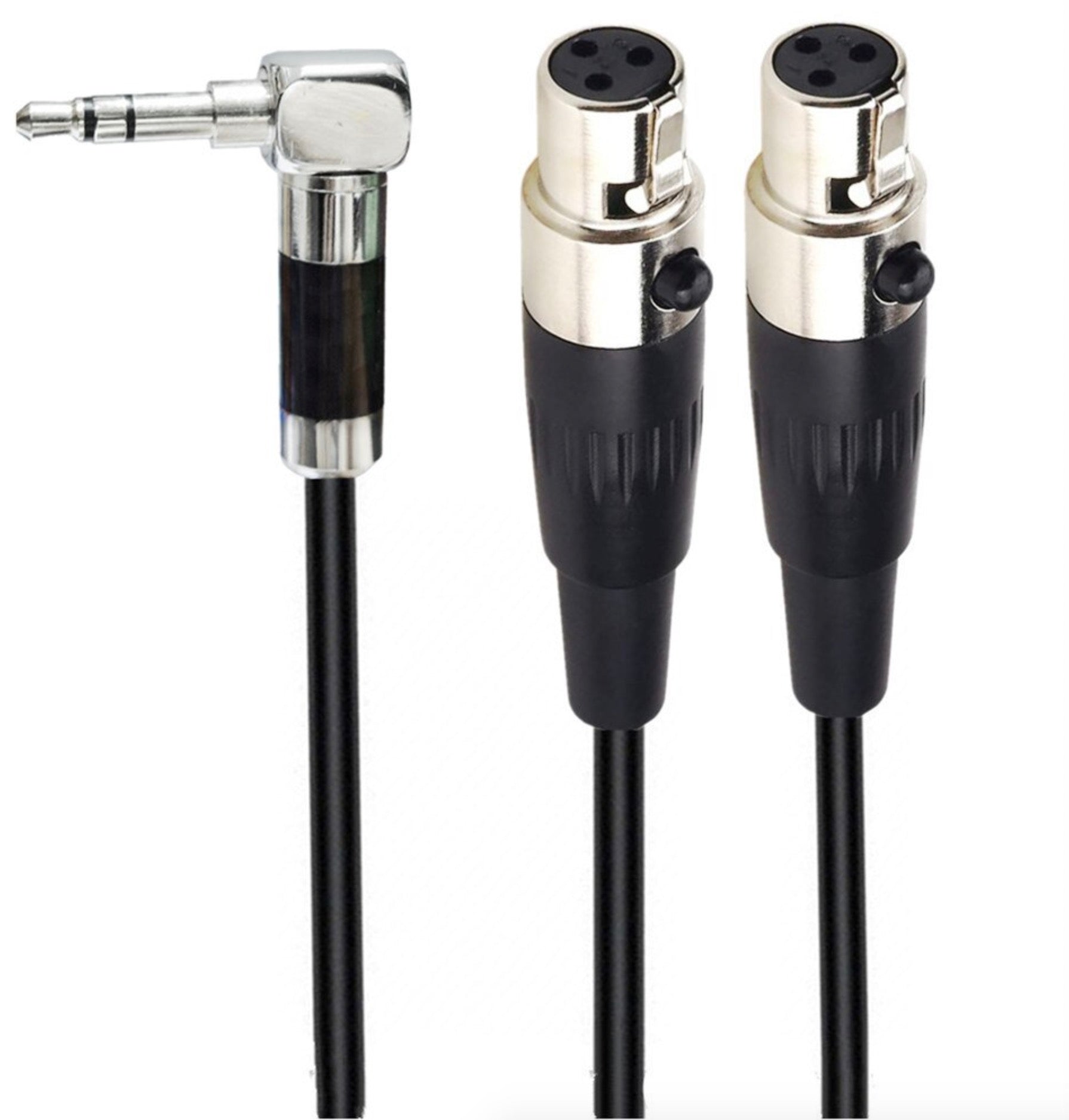 Dual Mini 3-Pin XLR Female to 3.5mm 1/8" TRS Male Plug Y Audio Cable