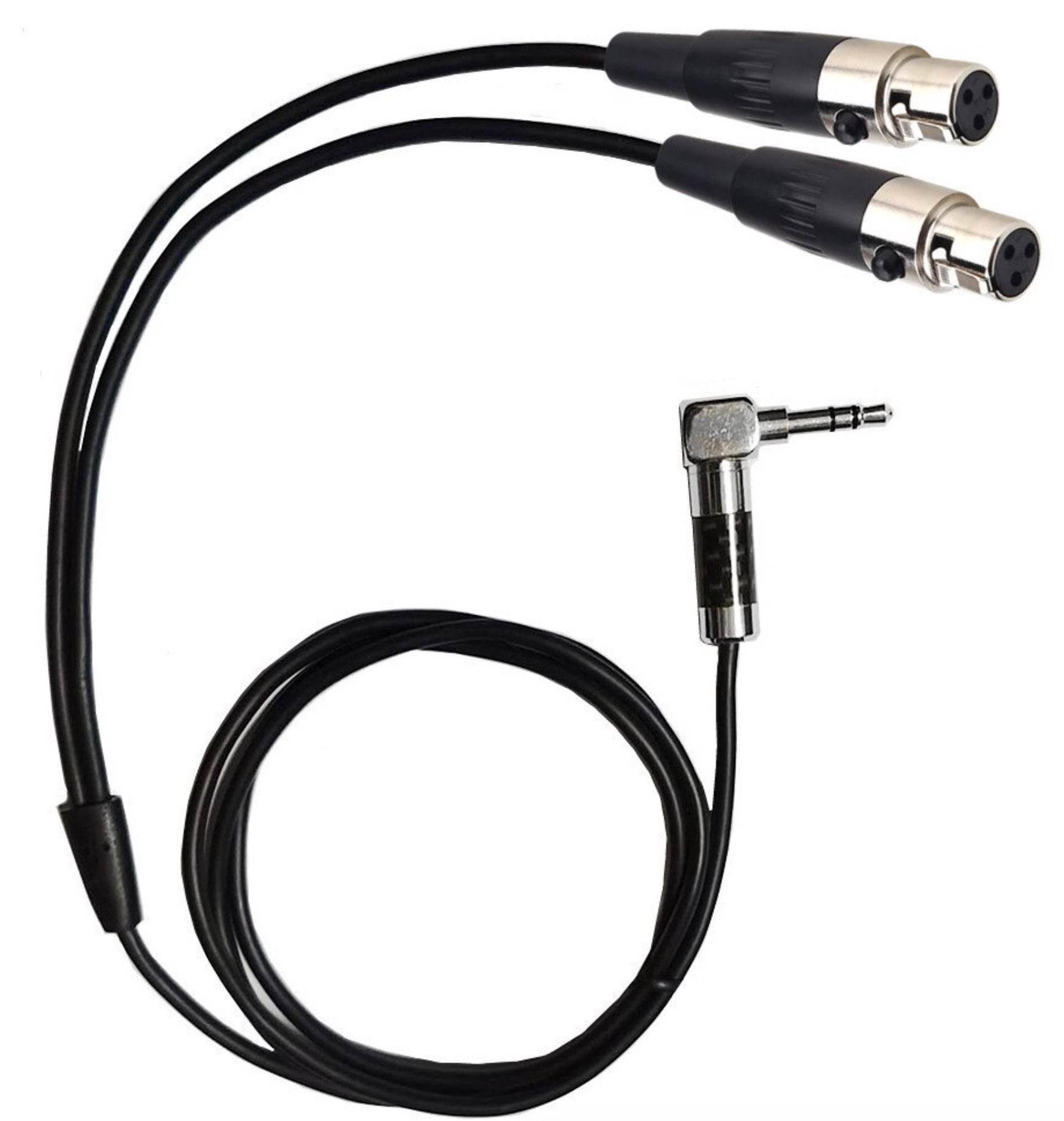 Dual Mini 3-Pin XLR Female to 3.5mm 1/8" TRS Male Plug Y Audio Cable