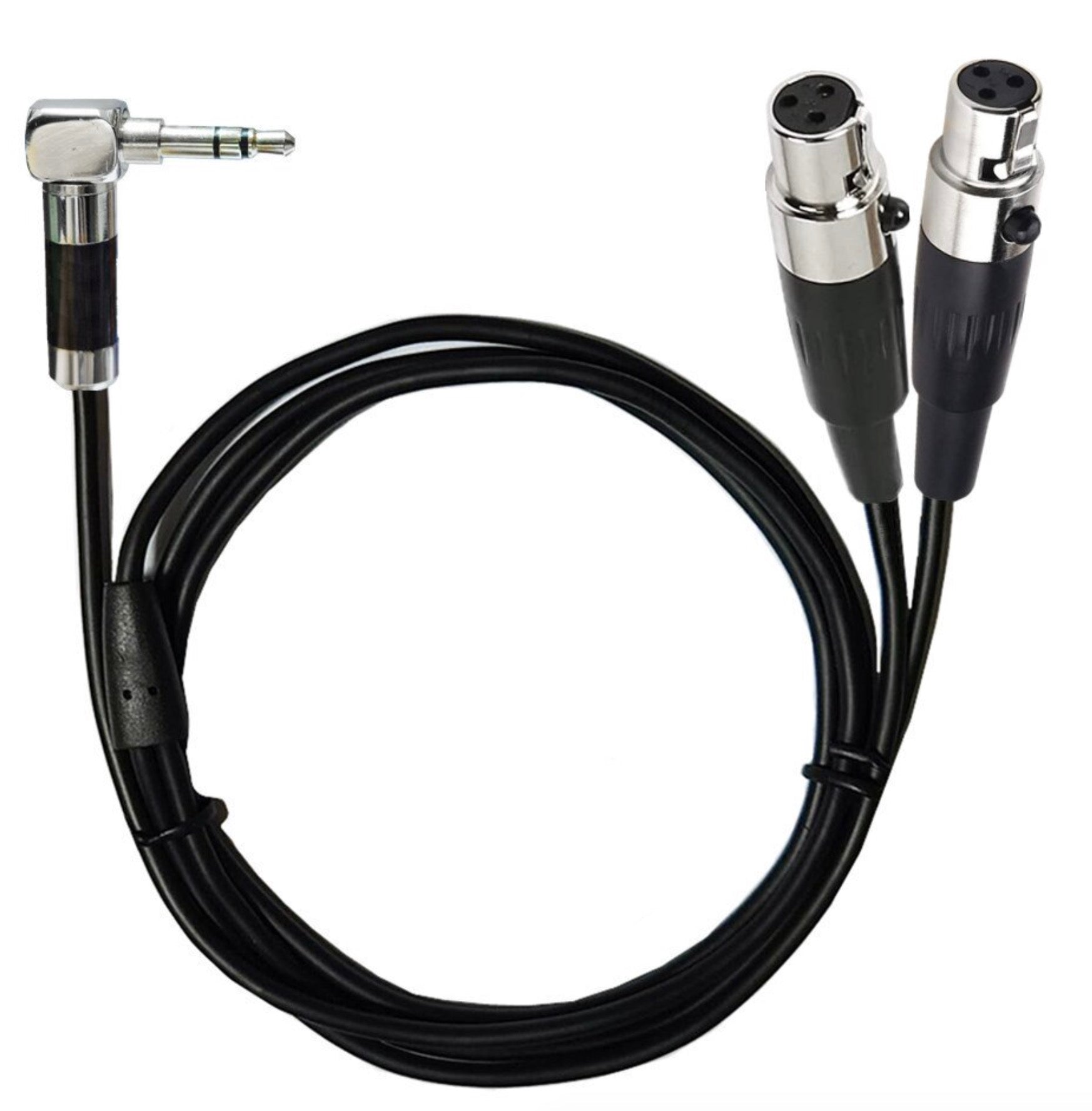 Dual Mini 3-Pin XLR Female to 3.5mm 1/8" TRS Male Plug Y Audio Cable