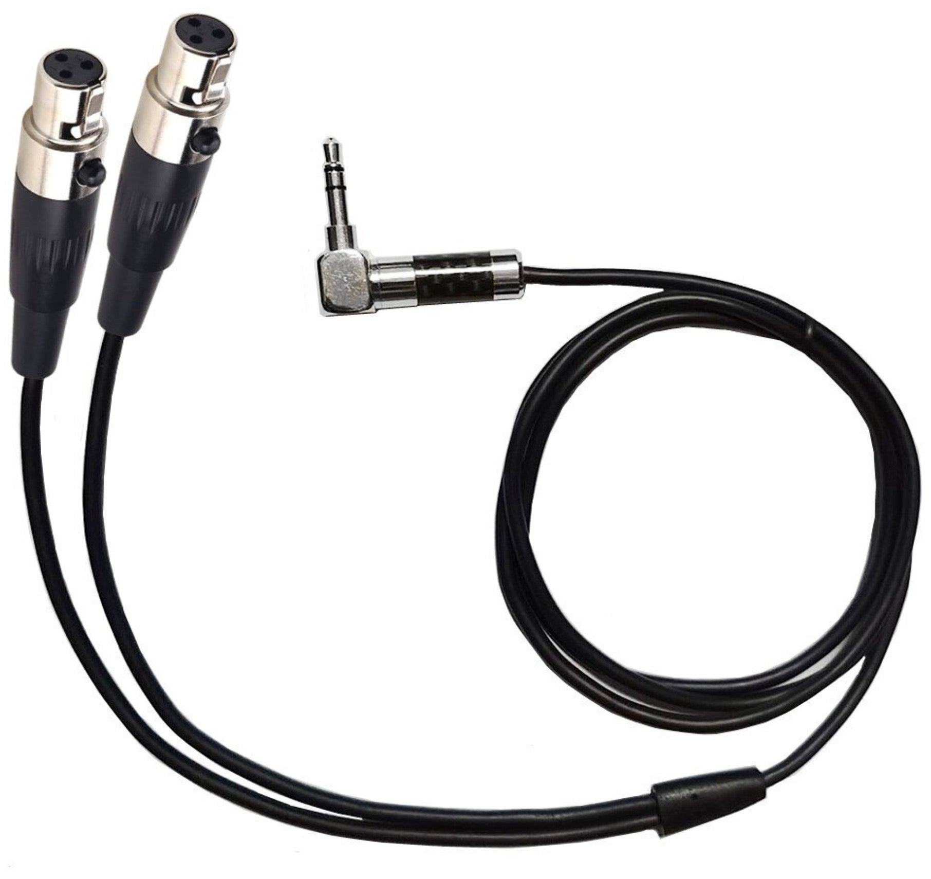 Dual Mini 3-Pin XLR Female to 3.5mm 1/8" TRS Male Plug Y Audio Cable