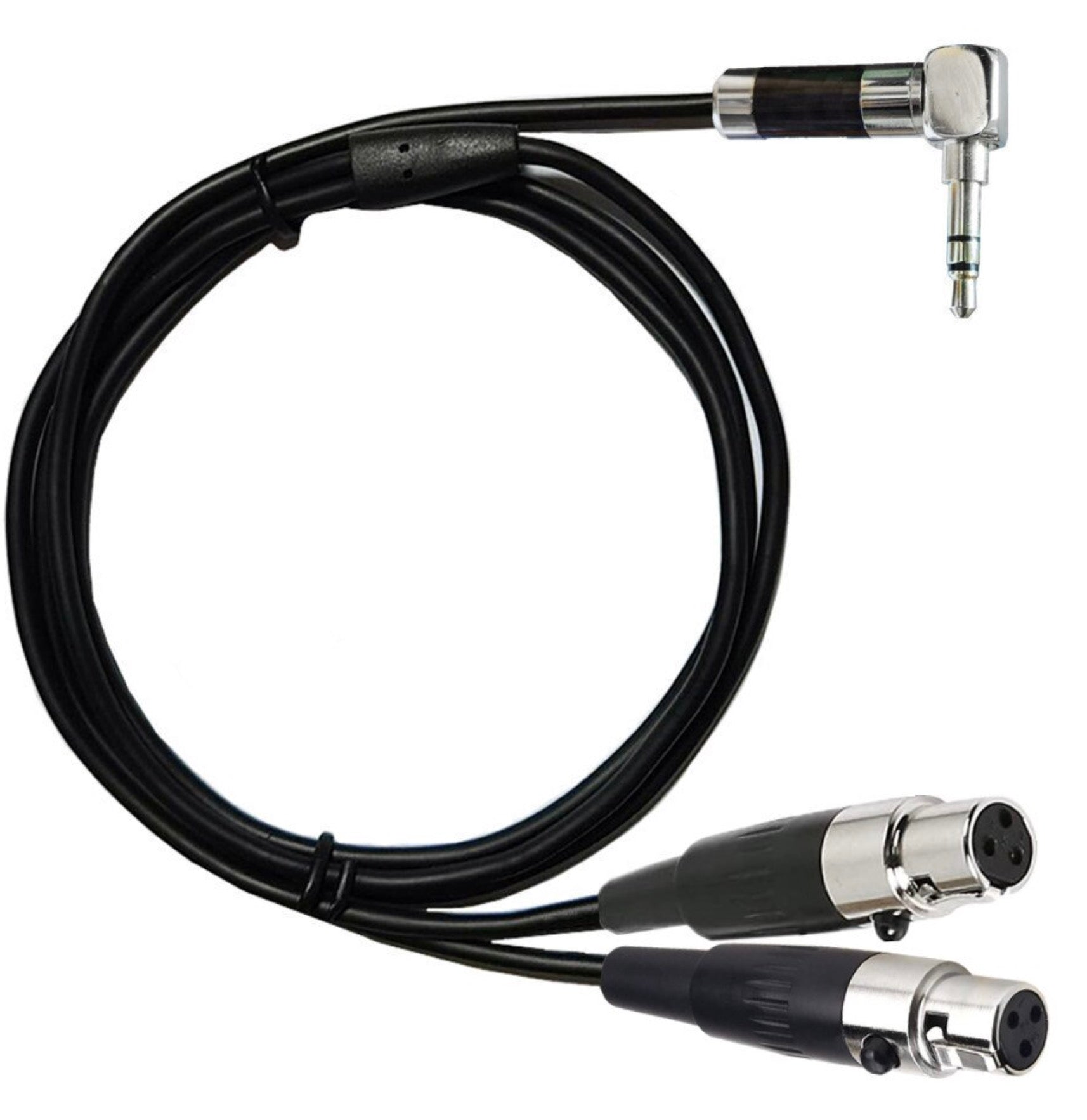 Dual Mini 3-Pin XLR Female to 3.5mm 1/8" TRS Male Plug Y Audio Cable