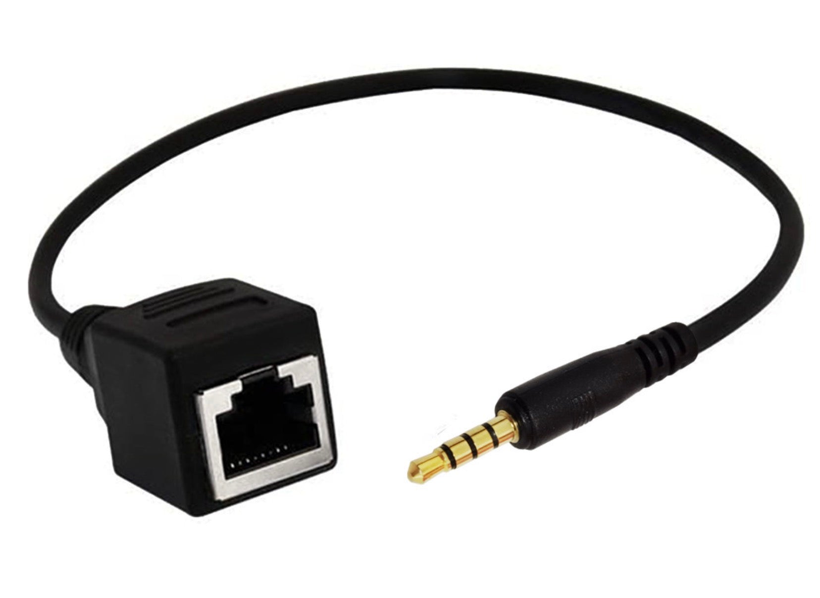 3.5mm 4 Pole TRRS Male to RJ45 Socket Audio Cable 0.2m