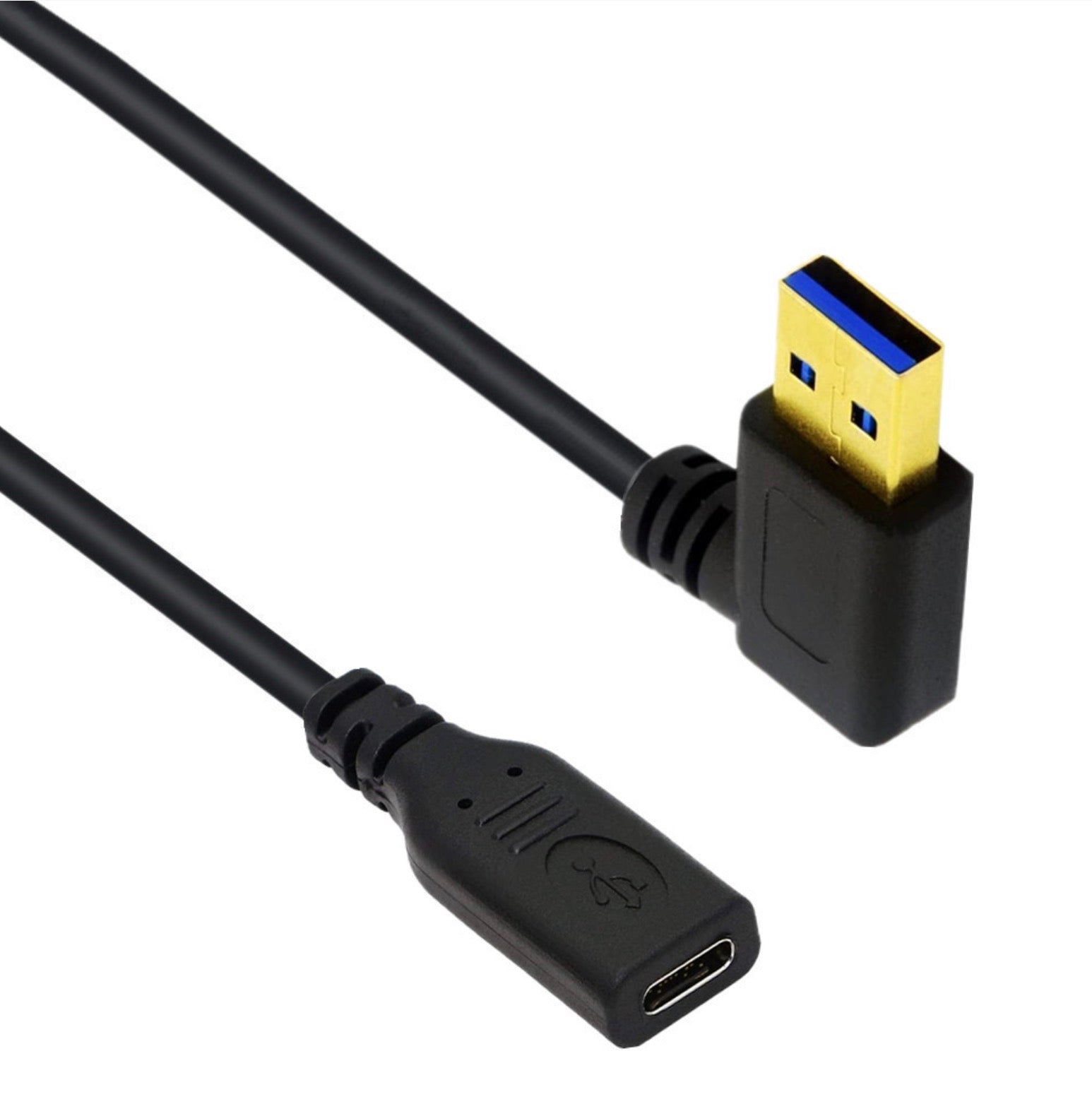 USB 3.0 Type A Male Angled to USB C Female Converter Cable 5Gbps 0.2m