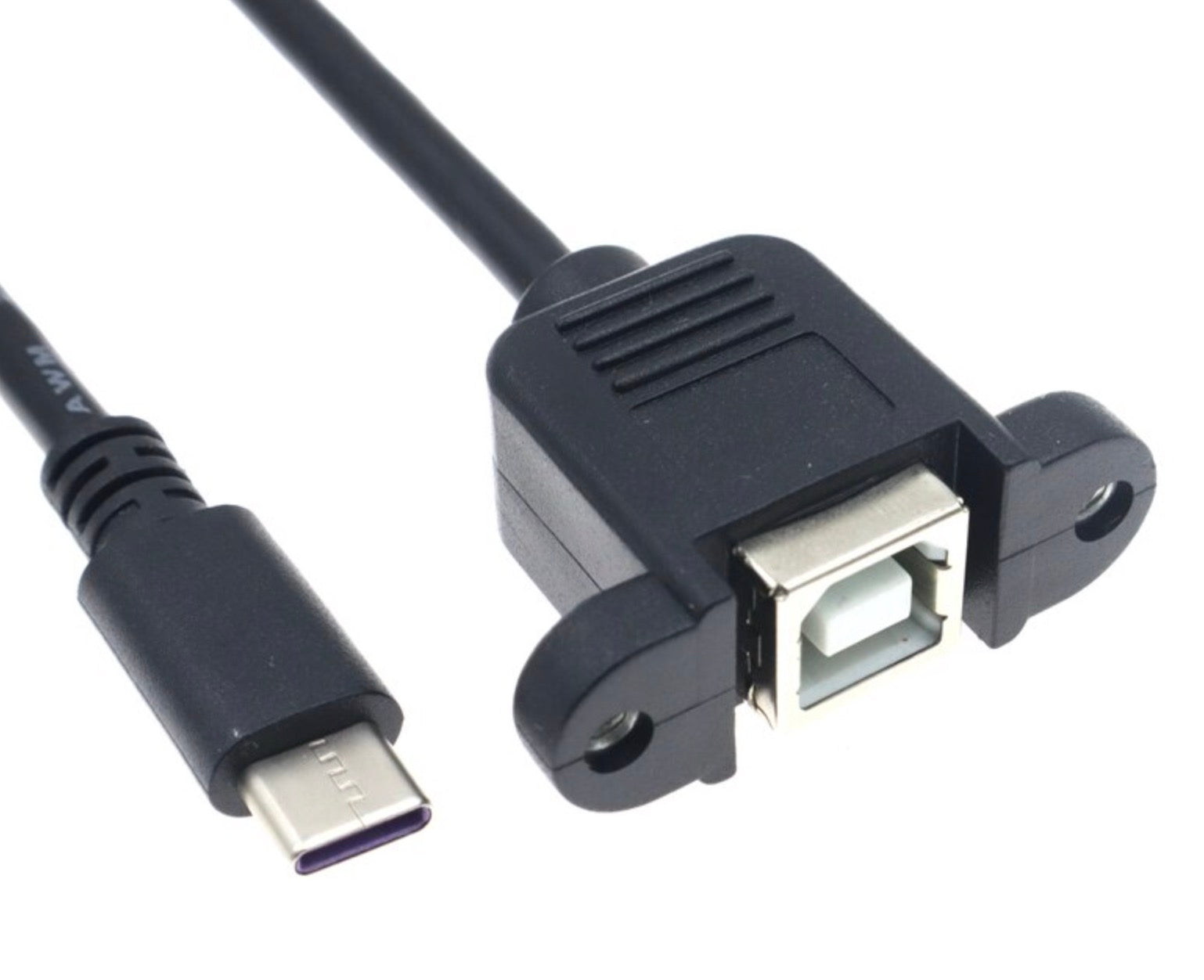 USB C Male to USB 2.0 B Female Panel Mount Printer Extension Cable 0.2m