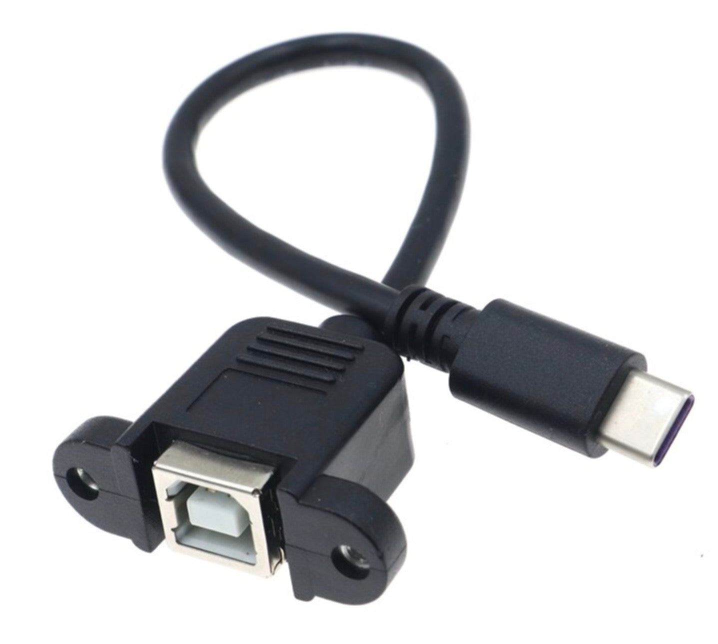 USB C Male to USB 2.0 B Female Panel Mount Printer Extension Cable 0.2m