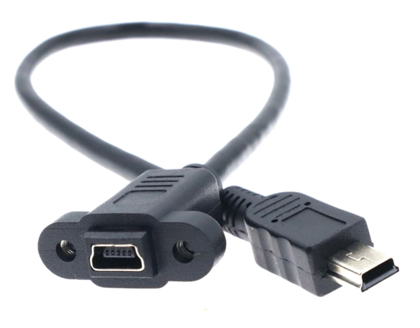 Mini USB B 5 Pin Male to Female Socket Panel Mount Extension Cable 0.3m