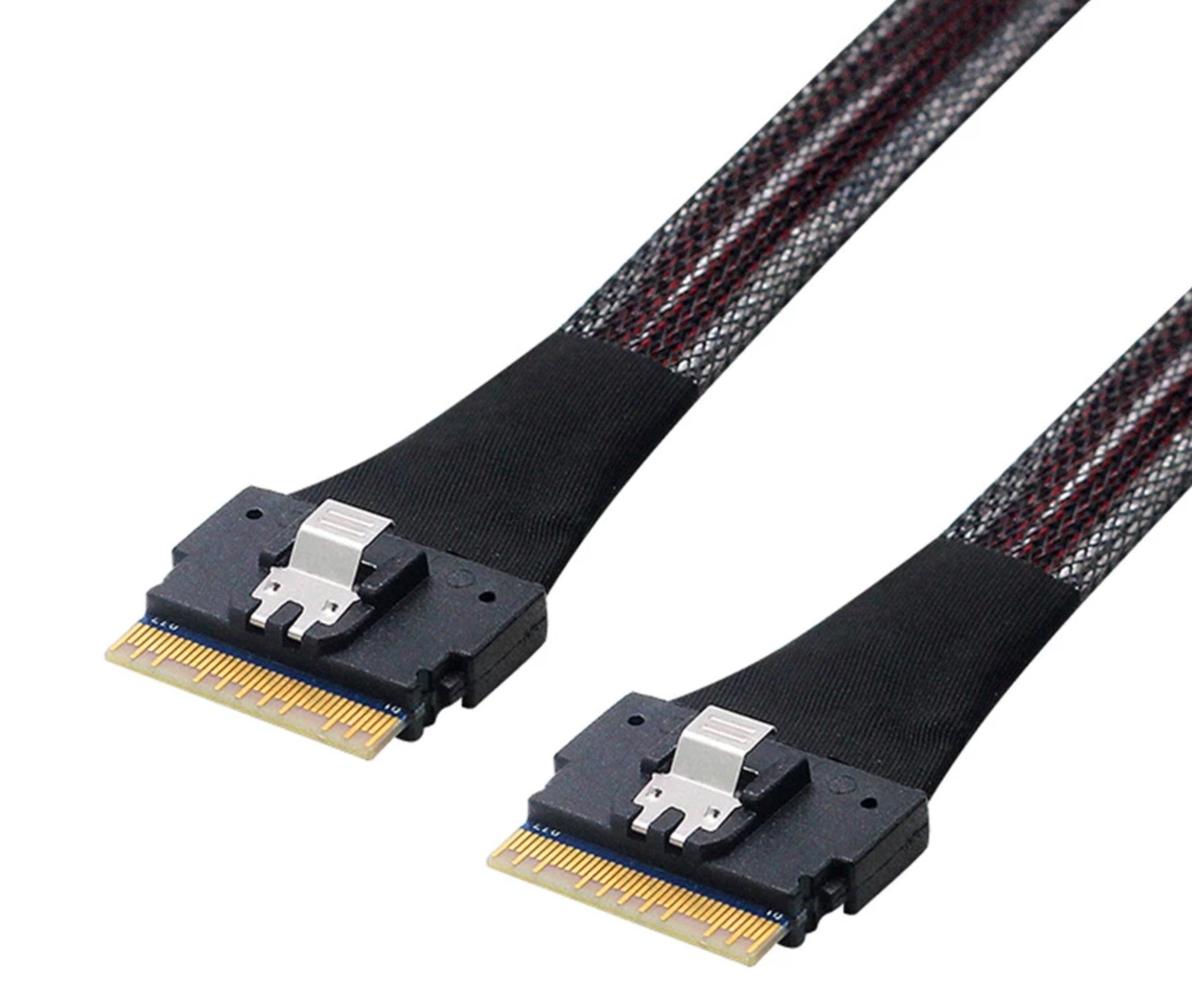 PCI-E Slimline SAS 4.0 SFF-8654 8i 74 pin Host to SFF-8654 74 Pin Slim SAS Target Cable 0.5m