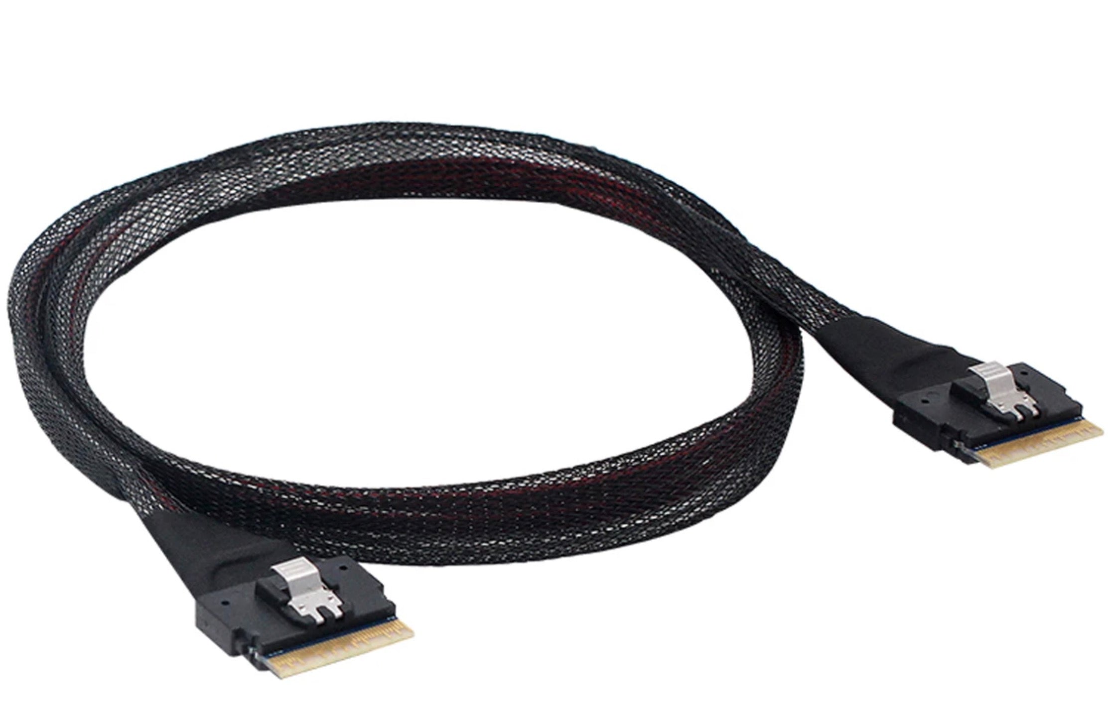 PCI-E Slimline SAS 4.0 SFF-8654 8i 74 pin Host to SFF-8654 74 Pin Slim SAS Target Cable 0.5m