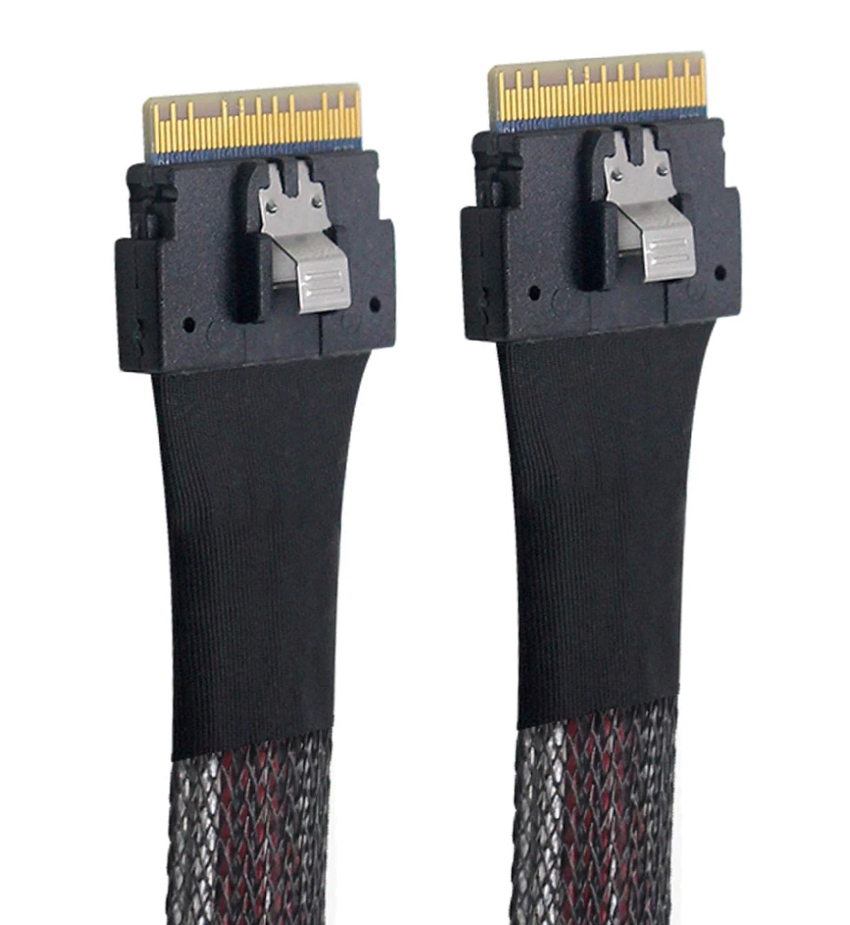 PCI-E Slimline SAS 4.0 SFF-8654 8i 74 pin Host to SFF-8654 74 Pin Slim SAS Target Cable 0.5m