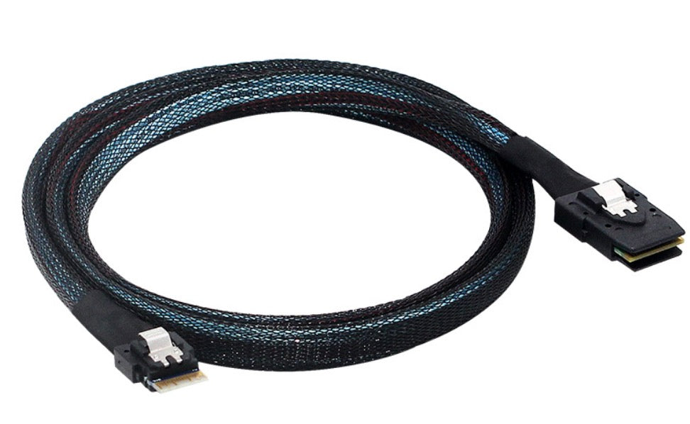 Slim SAS 4.0 SFF-8654 4i 38 Pin Host to Mini SAS 4i SFF-8087 36 Pin Cable 0.5m