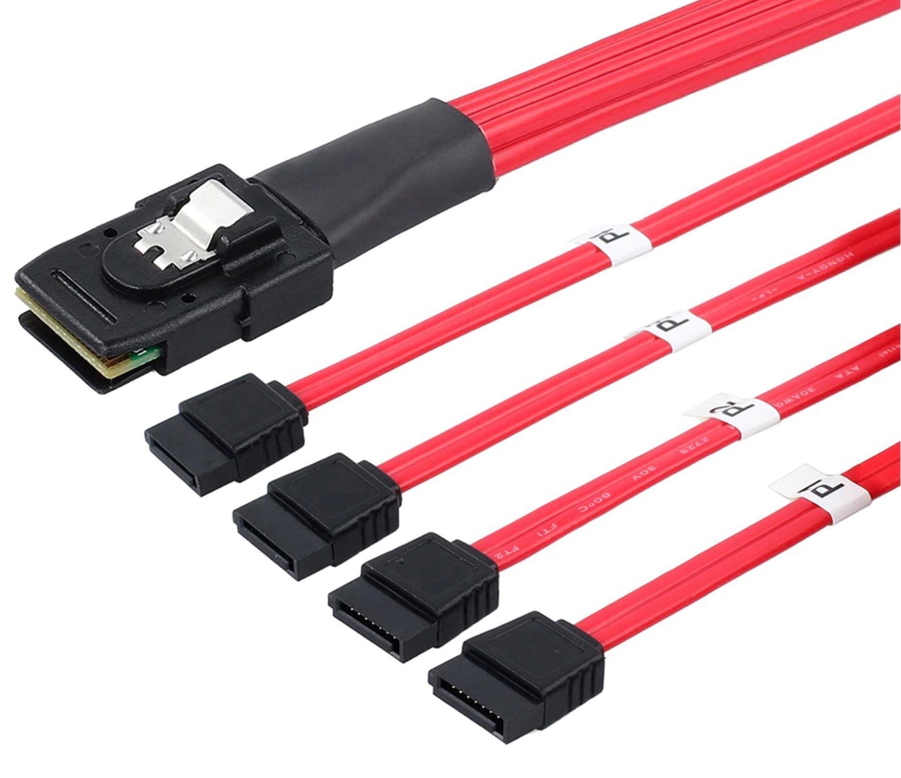 Internal SFF-8087 Mini SAS 36 Pin Male to 4 x SATA 7 Pin Female Forward Breakout Cable 0.5m