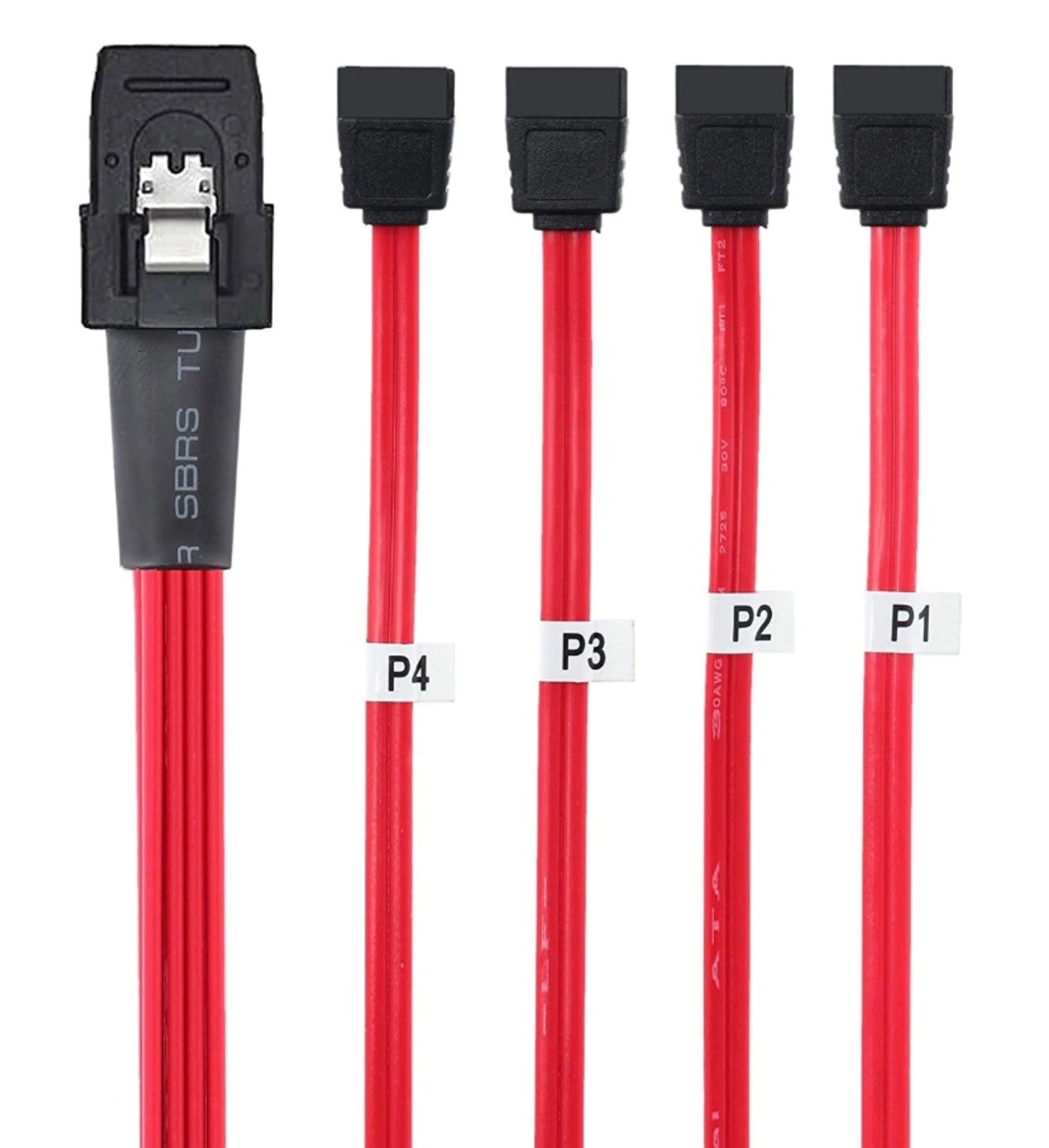 Internal SFF-8087 Mini SAS 36 Pin Male to 4 x SATA 7 Pin Female Forward Breakout Cable 0.5m