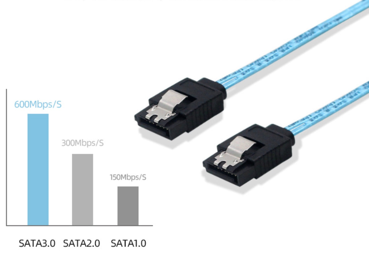 SATA 3.0 7 Pin Male to Male Hard Drive Cable 6 Gbps 0.2m