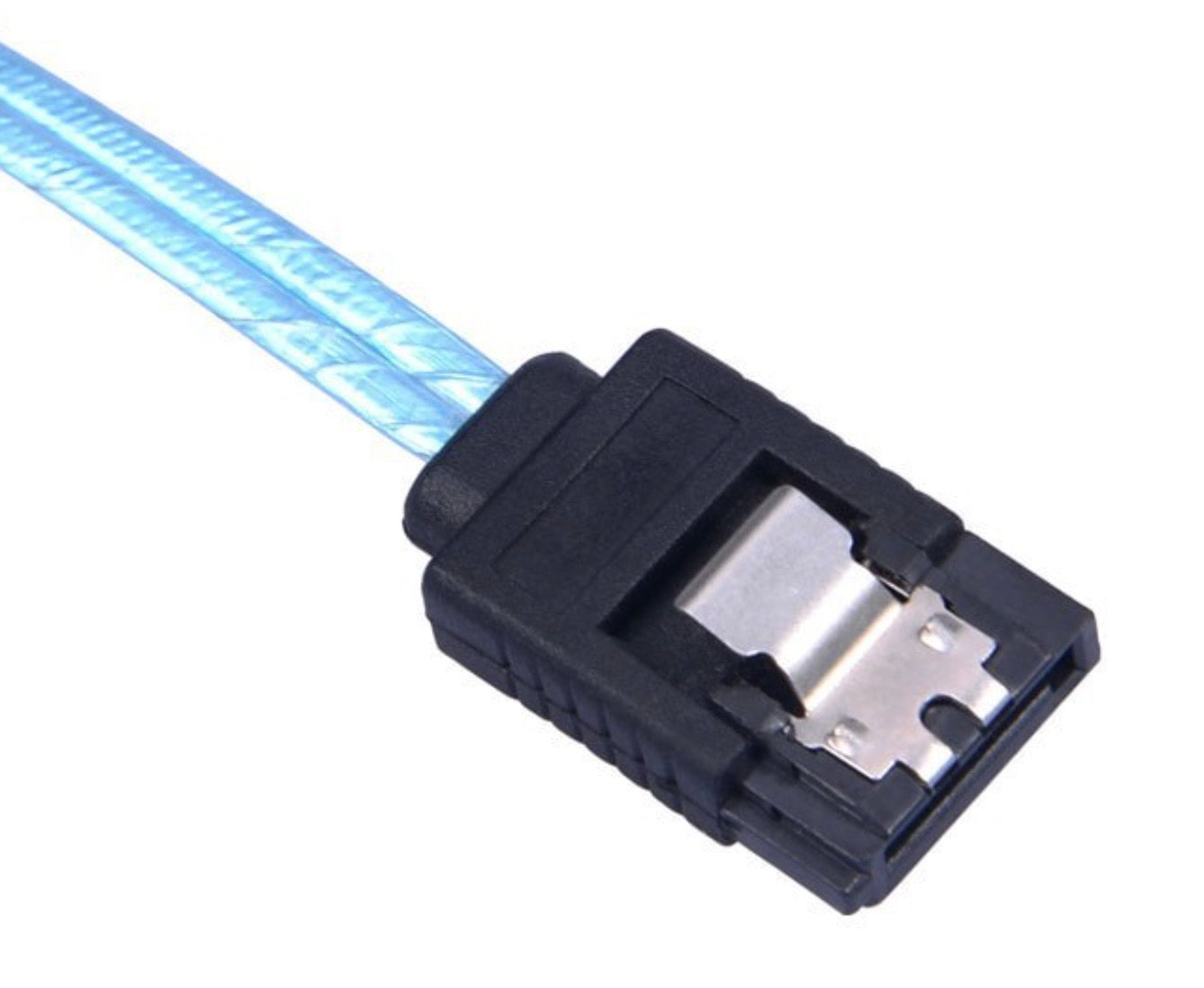 SATA 3.0 7 pin Female Straight to Down Angle Female Data Cable with Locking Latch 6Gbps 0.2m