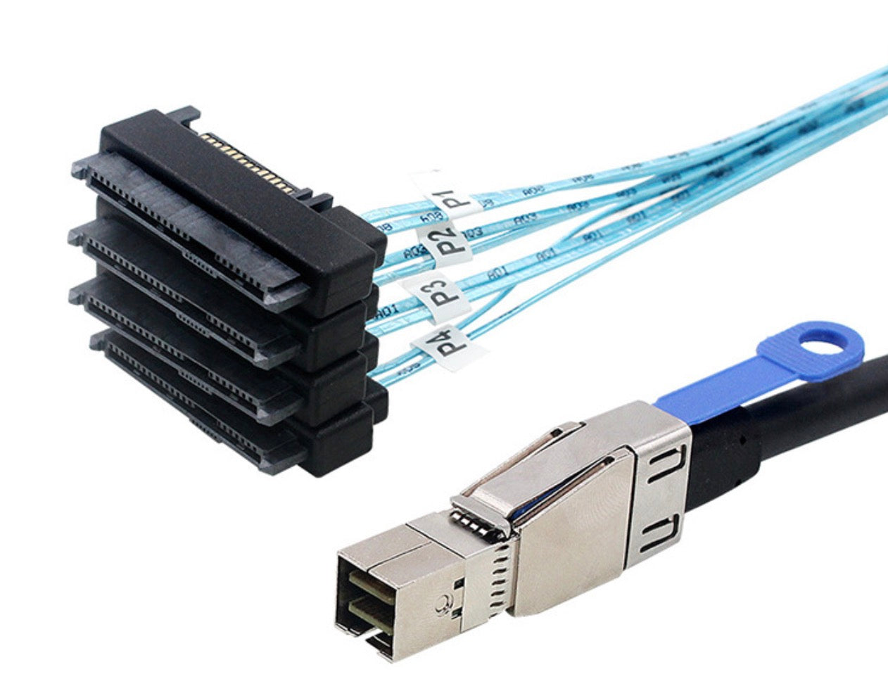 Mini SAS HD 8644 to 4 x SFF-8482 With SATA Power Cable