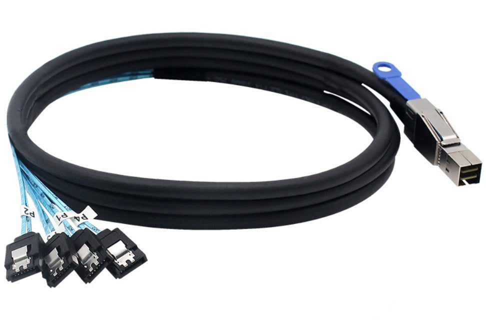 SAS HD SFF-8644 to 4 Port SATA Hard Disk Data Server Raid Cable 1m