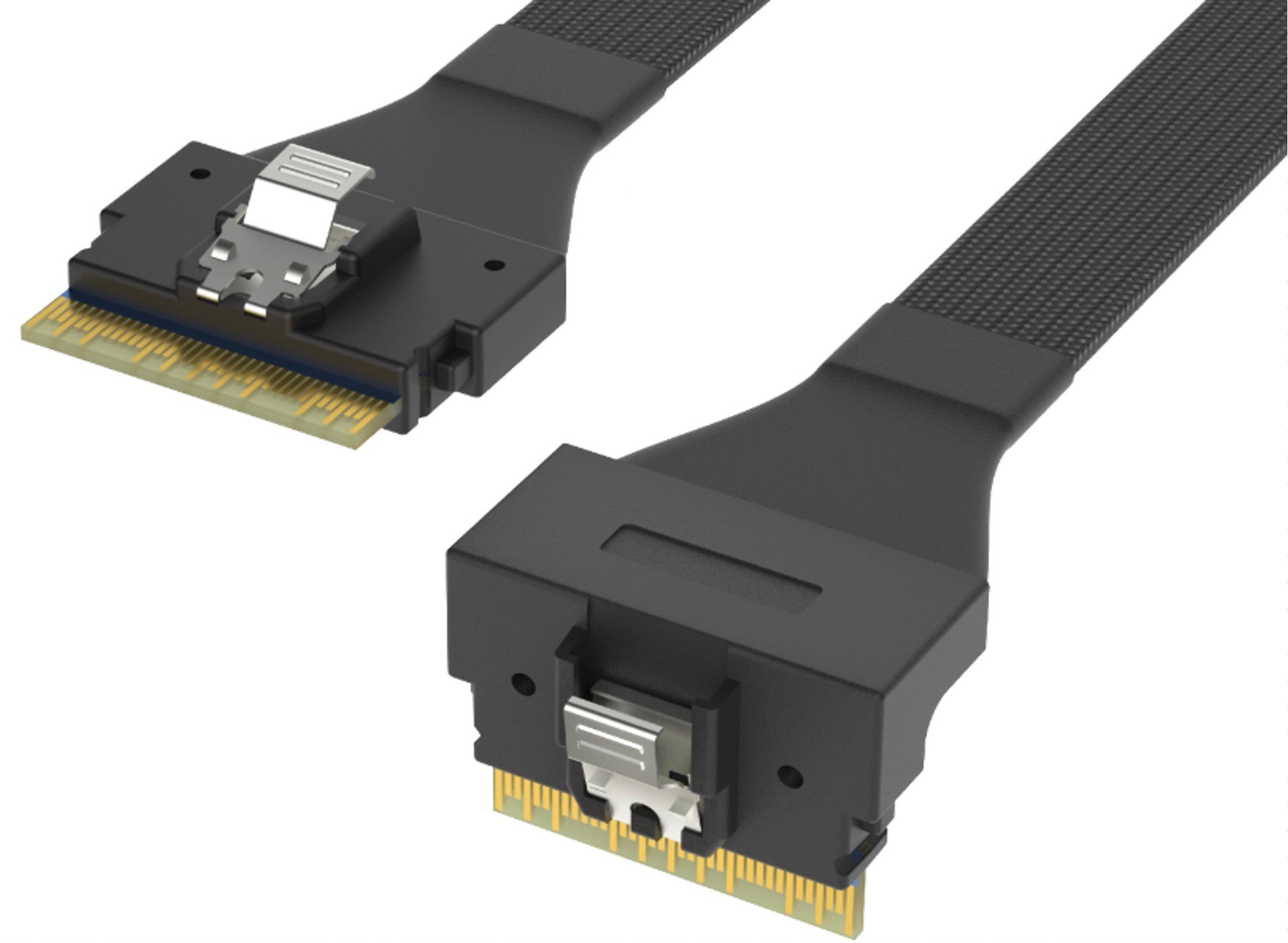 PCI-E Slimline SAS 4.0 SFF-8654 8i 74 pin Host to SFF-8654 74 Pin Angled Slim SAS Target Cable 0.5m