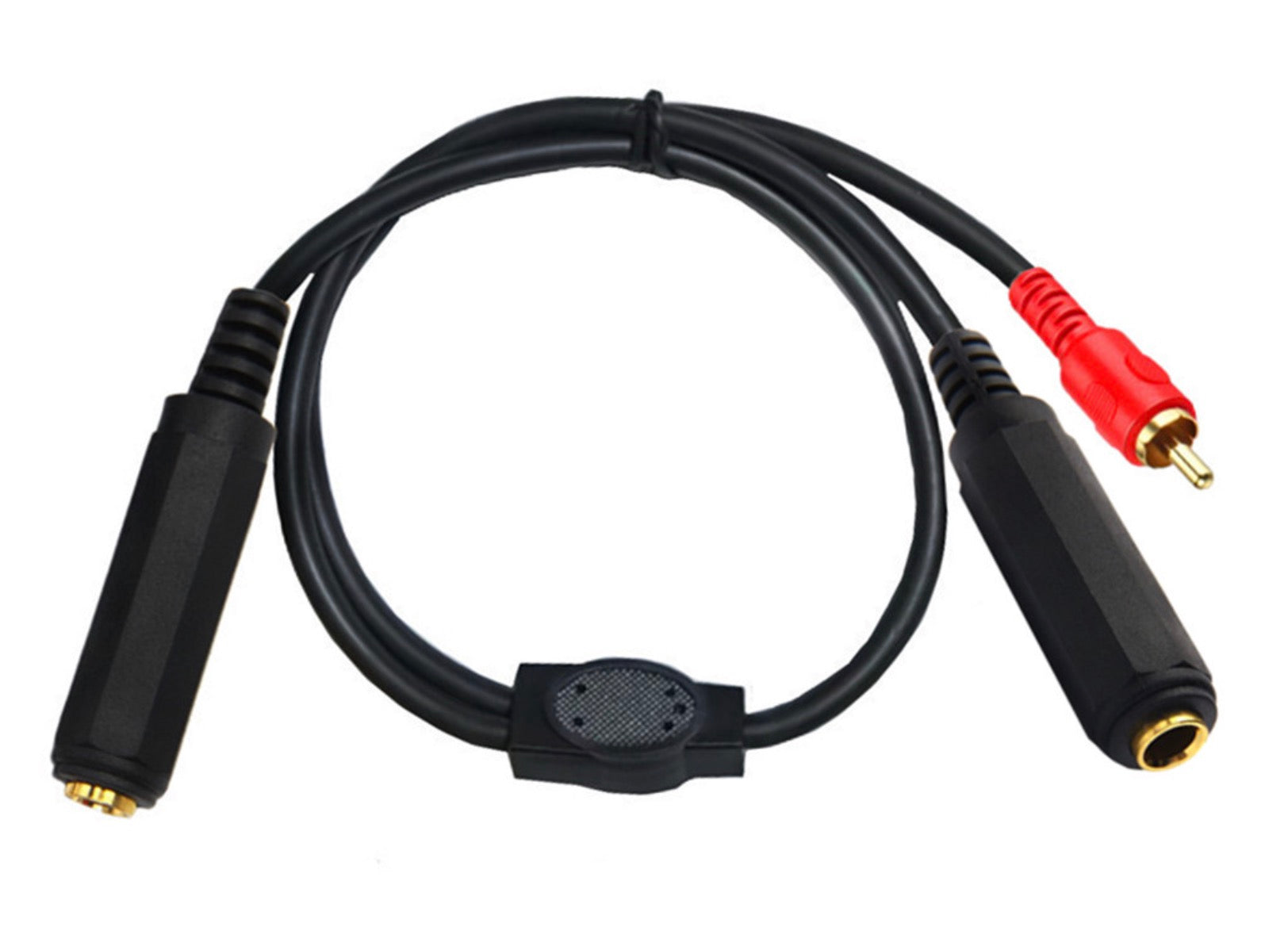 6.35mm Female to 6.35mm Female + RCA Male Stereo Headphone Guitar Extension Cable 0.5m