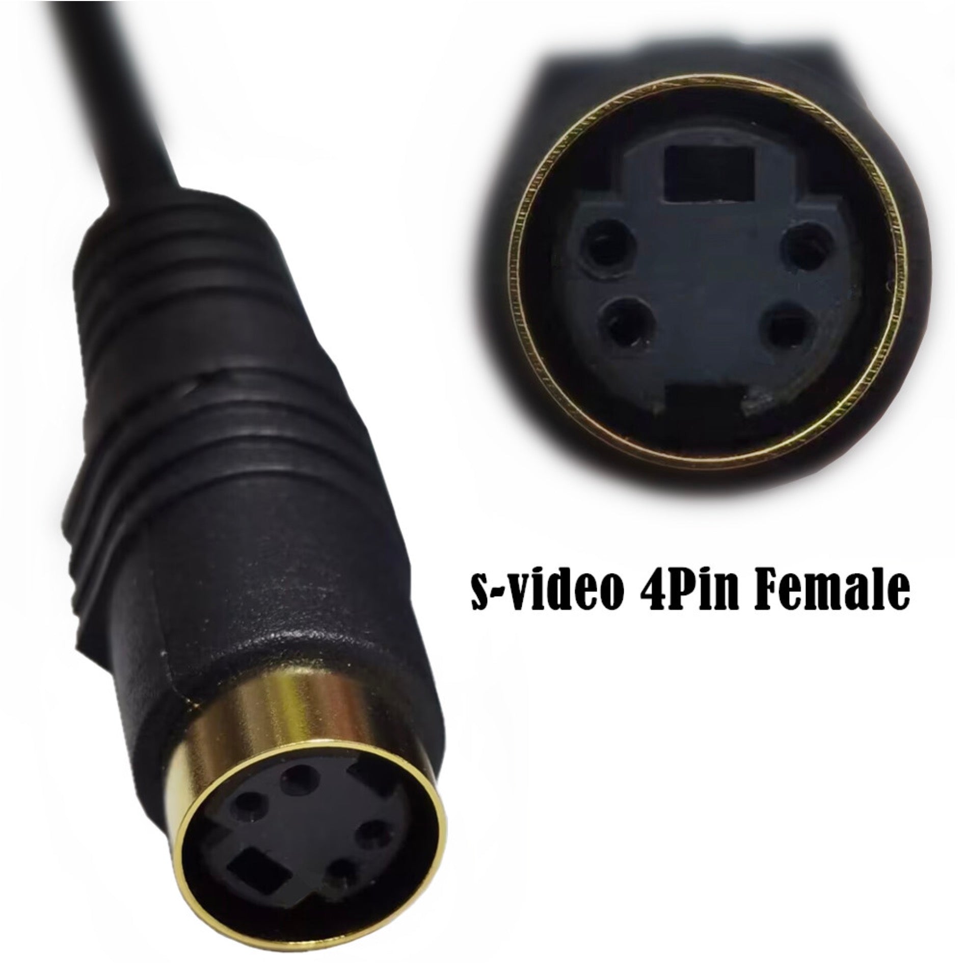 4 Pin Mini Din Female to RCA Female Audio Video Conversion Cable 0.15m