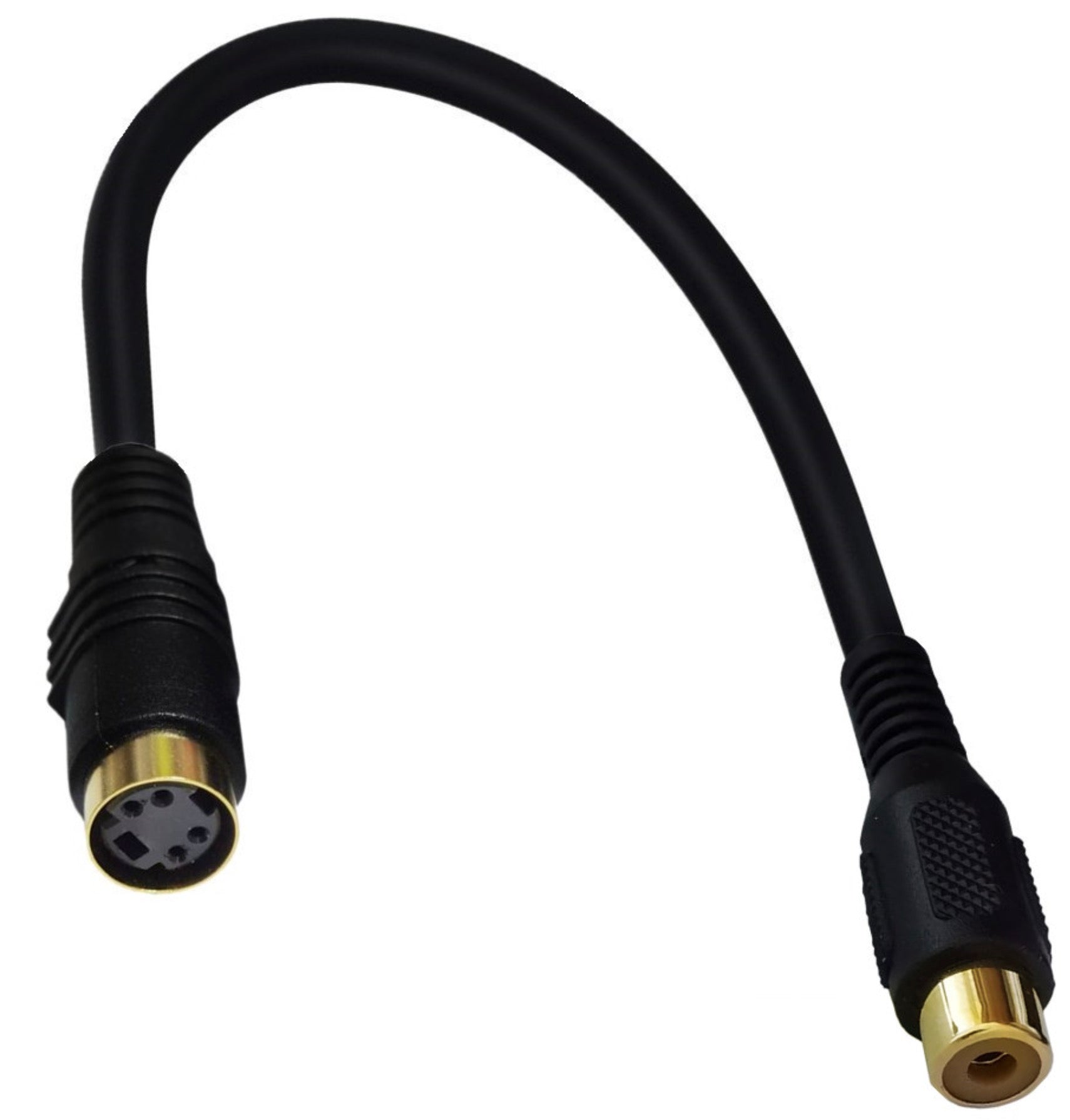 4 Pin Mini Din Female to RCA Female Audio Video Conversion Cable 0.15m