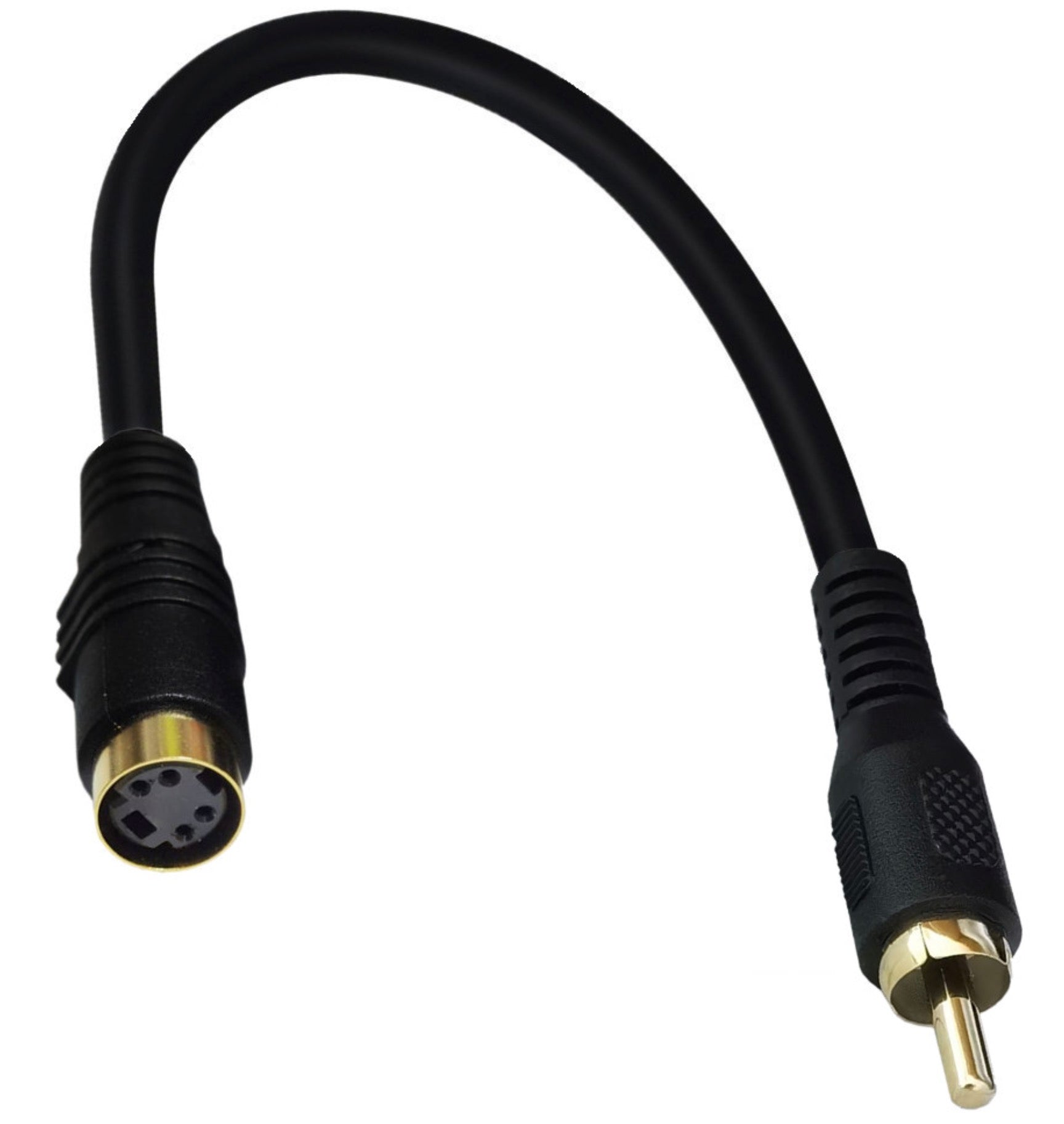 4 Pin Mini Din Female to RCA Male Audio Video Conversion Cable 0.15m