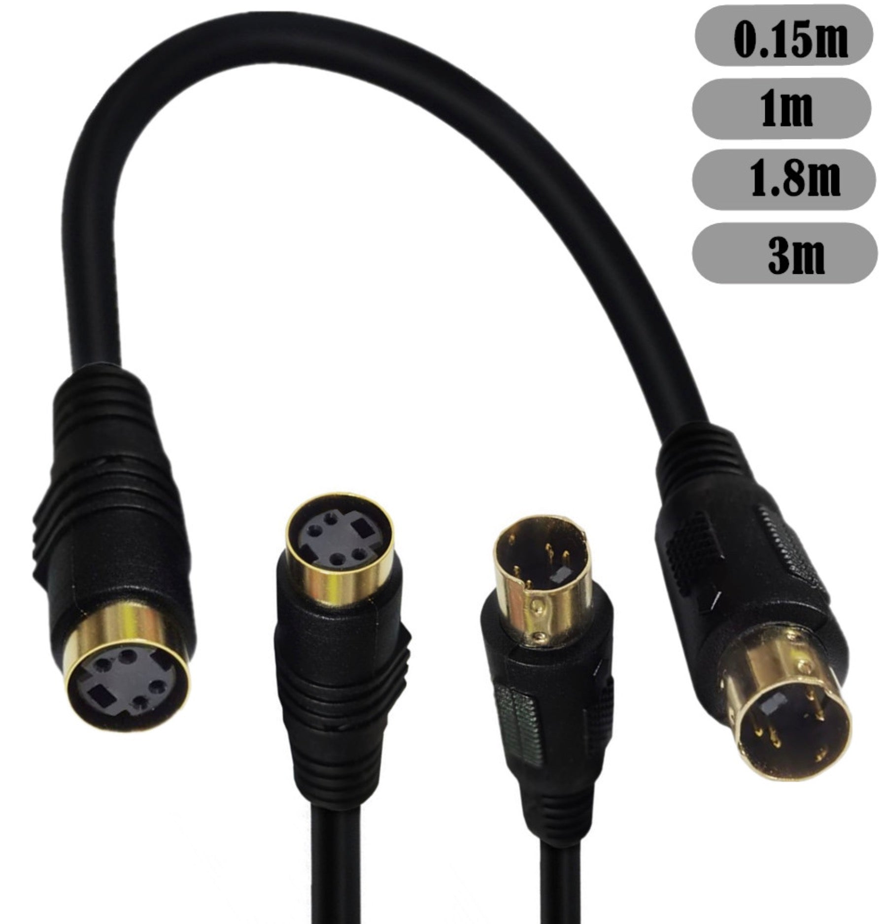 S-Video 4 Pin Male to Female Audio Cable For Home Theater, DSS receivers, VCRs, DVRs/PVRs, Camcorders, DVD Players.