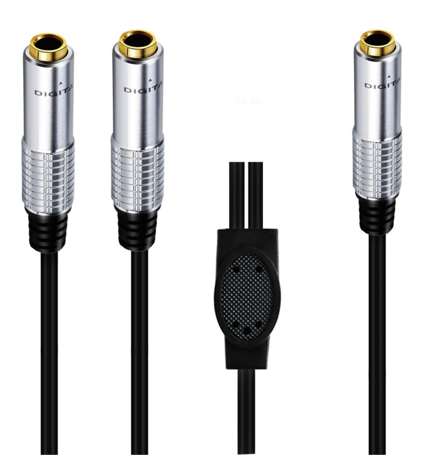 6.35mm Female to Dual 6.35mm 1/4" Female Stereo Audio Speaker Y Splitter Cable 0.5m
