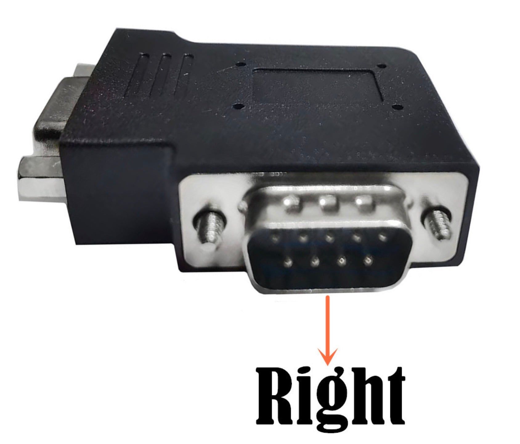 RS232 DB9 Male to Female Left & Right 90 Degree Changer Coupler Adapter