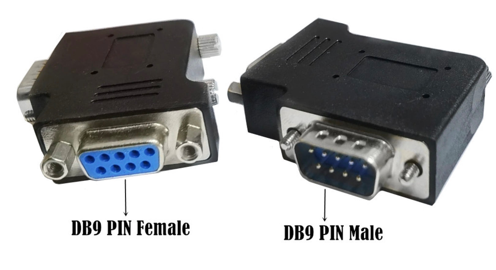 RS232 DB9 Male to Female Left & Right 90 Degree Changer Coupler Adapter