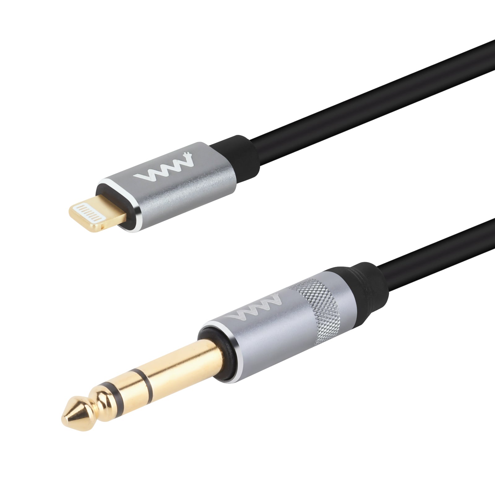 6.35mm TRS Male to 8 Pin Male Audio Cable for iPhone / iPad 3m