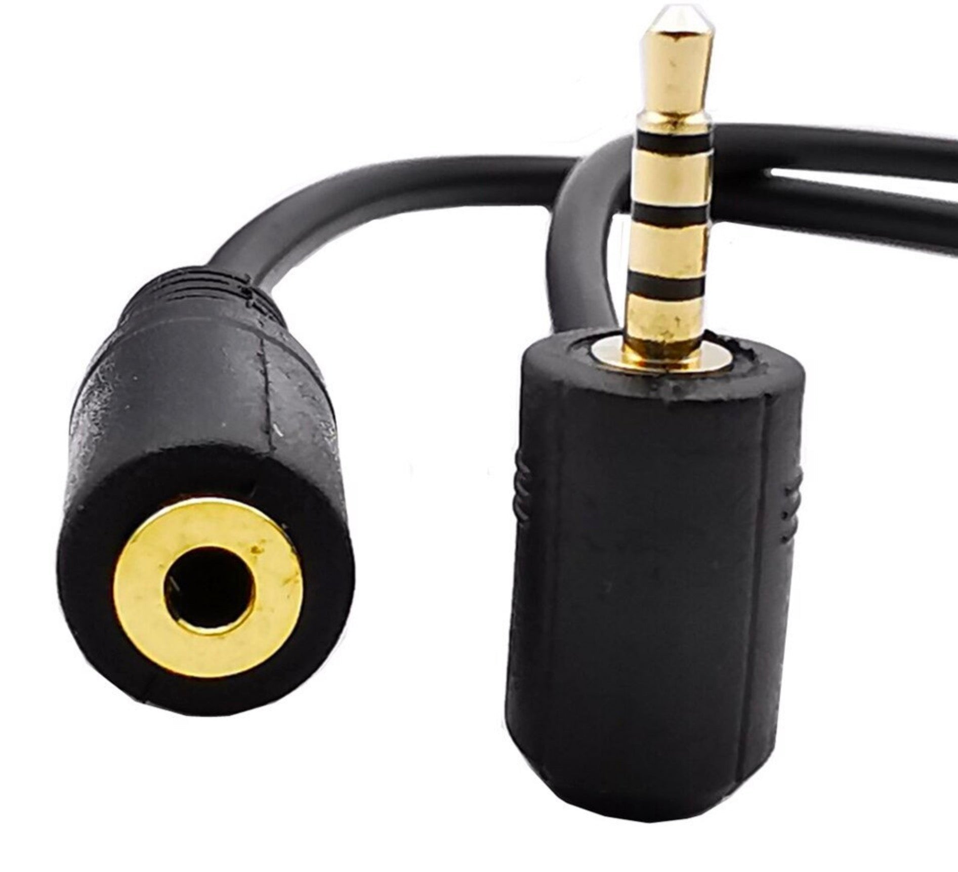 2.5mm 4 pole audio extension cable with gold plated connectors