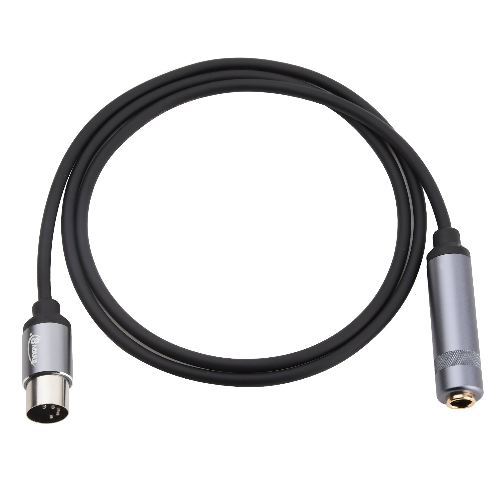 5 Pin DIN Male to 6.35mm Female TRS Stereo Audio Extension Adapter MIDI Cable  1m