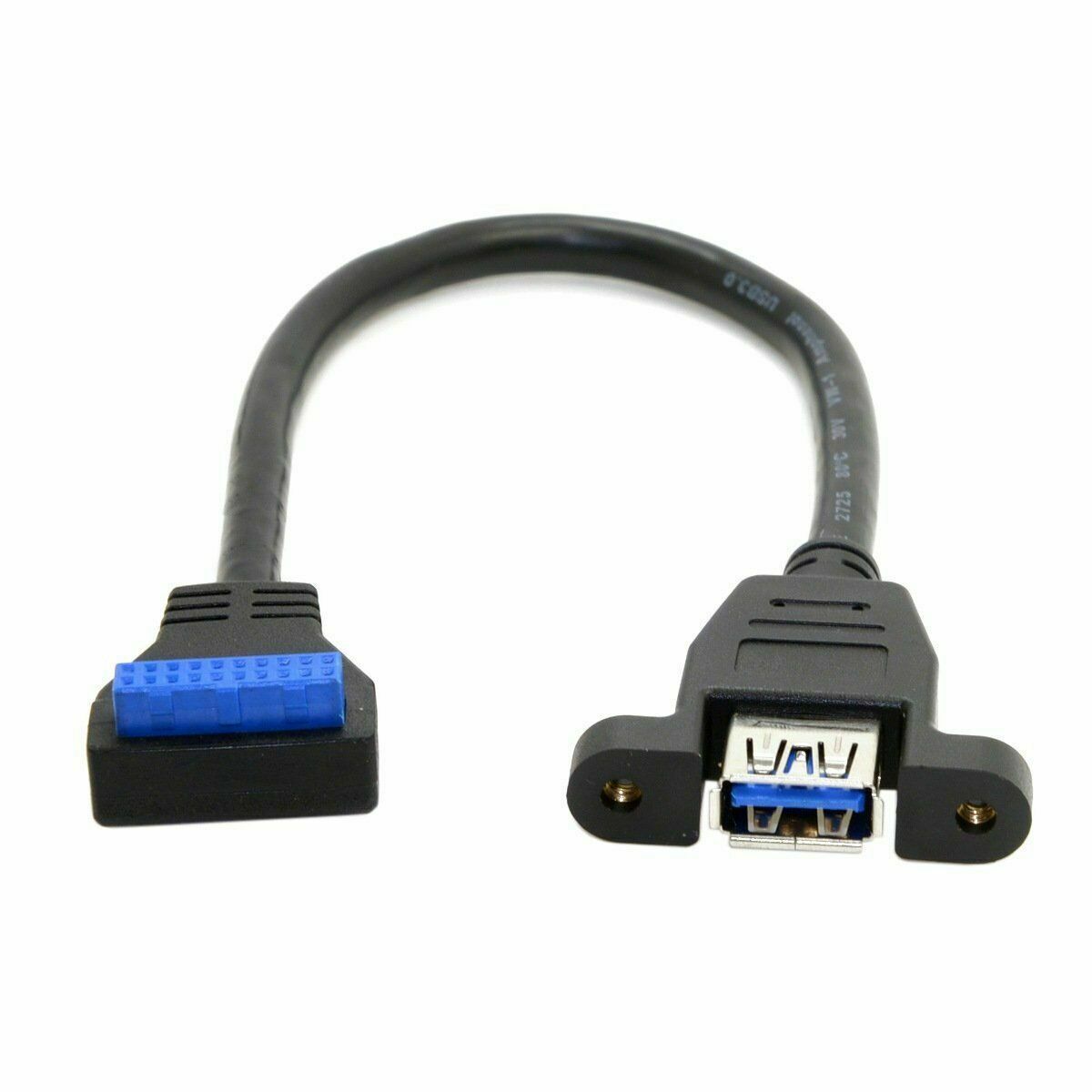 USB-A 3.0 Female Panel Mount to Motherboard 20 Pin Female Header Cable 0.25m