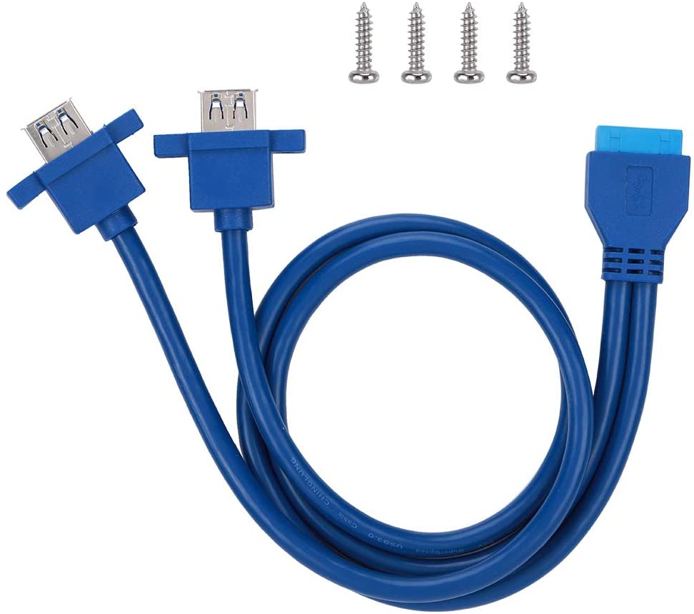CERRXIAN 2PCS 19Pin to Dual USB 3.0 A Adapter, Desktop Motherboard 19 CERRXIAN 2PCS 19Pin to Dual USB 3.0 A Adapter, Desktop Motherboard 19