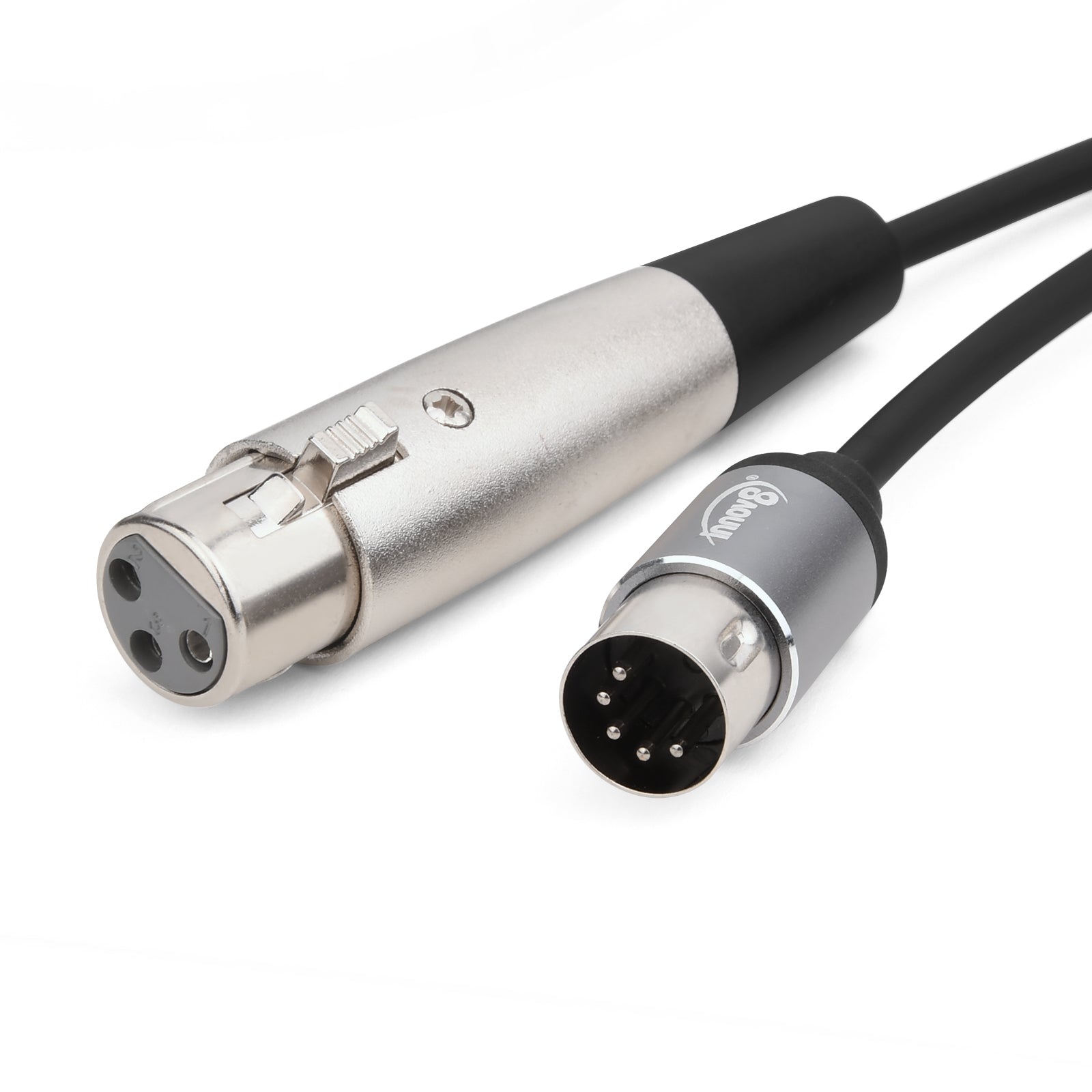 MIDI 5 Pin DIN Male to XLR 3 Pin Female Cable 1m