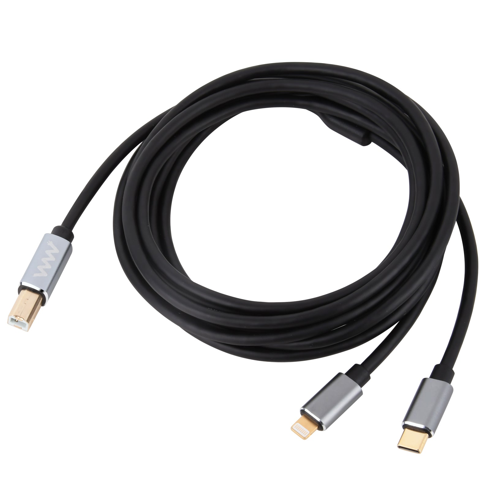 2-in-1 USB-C + 8 Pin to USB 2.0 Type B MIDI / Printer Cable  3m