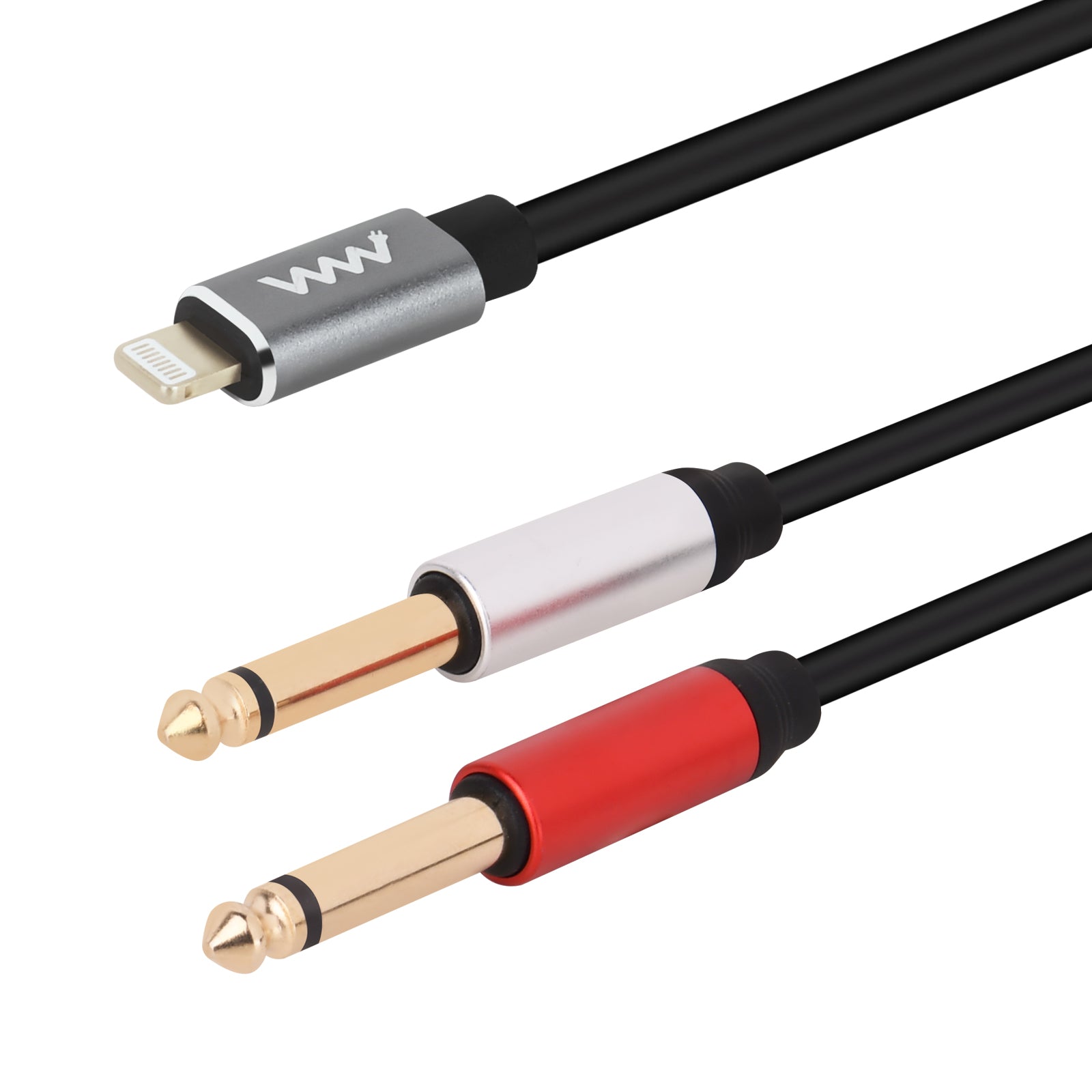 8 Pin to Dual 6.35mm Audio Cable For Amplifier Mixing iPhone iPad 3m