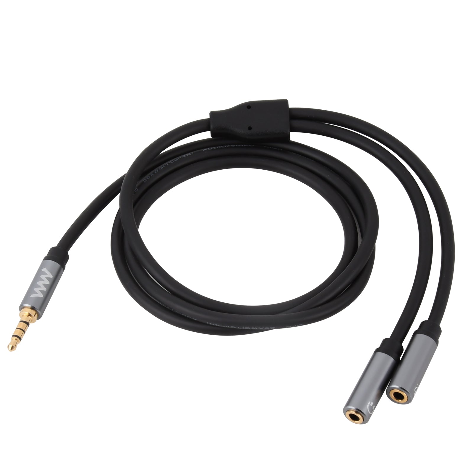 3.5mm Male to Dual 3.5mm Female Audio Mic Y Splitter Cable 1m