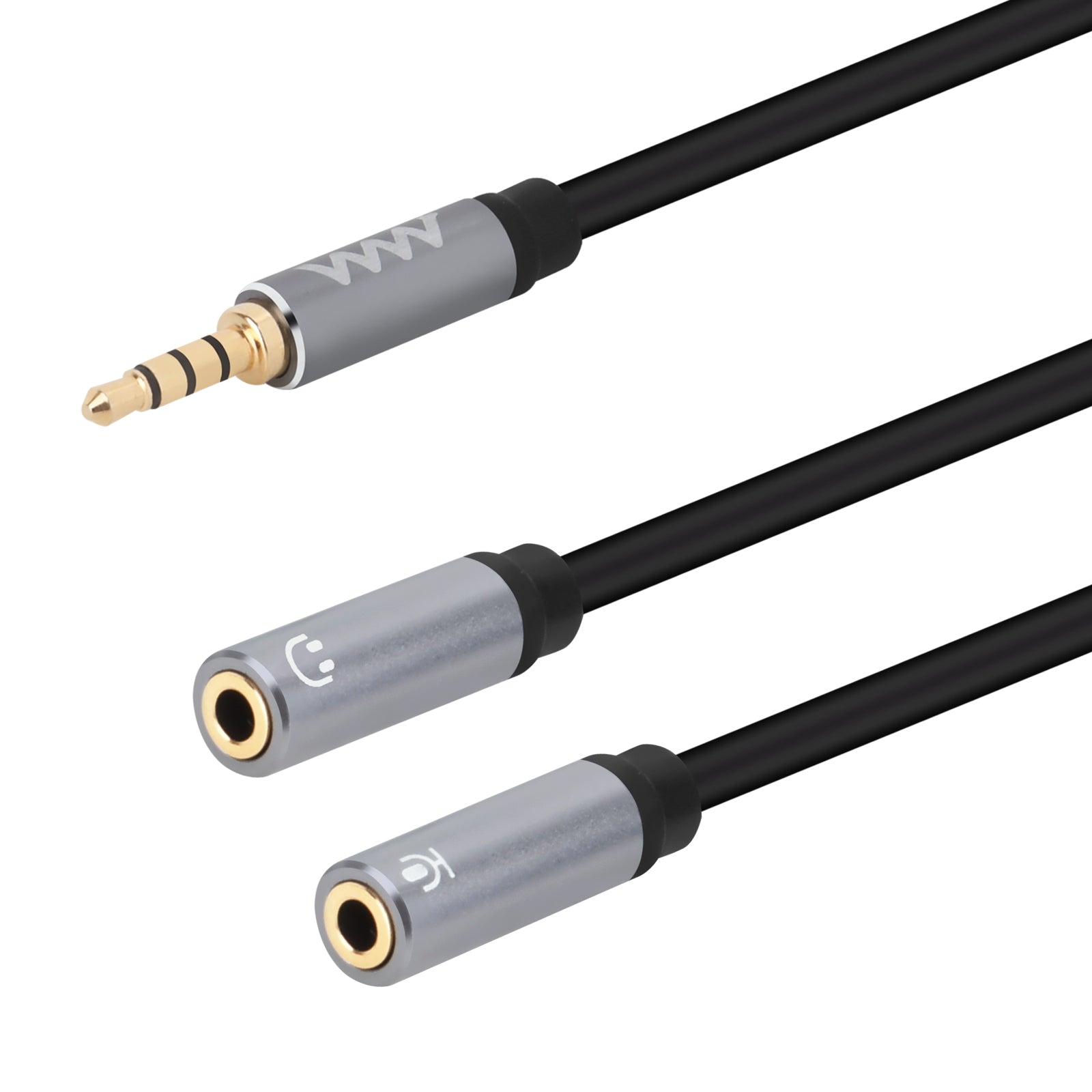 3.5mm Male to Dual 3.5mm Female Audio Mic Y Splitter Cable 1m
