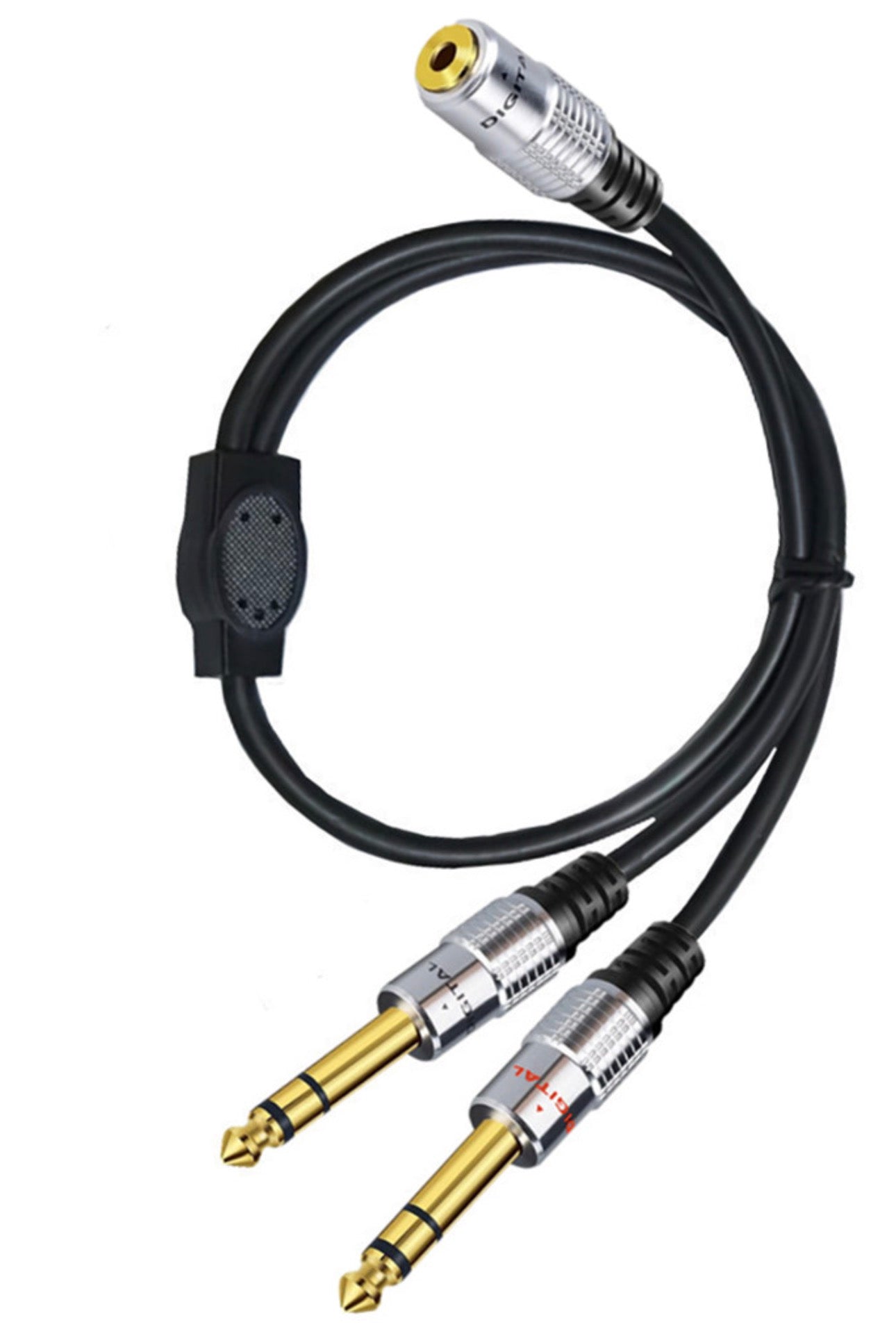 3.5mm trs female to dual 6.35mm mono audio y splitter cable