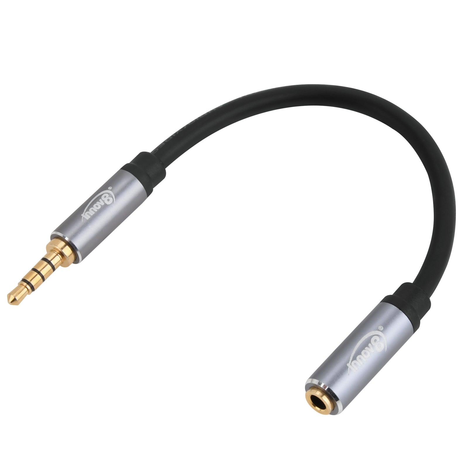 Flexible 3.5mm 4 Pole TRRS male to female extension cable for headphones and AUX devices