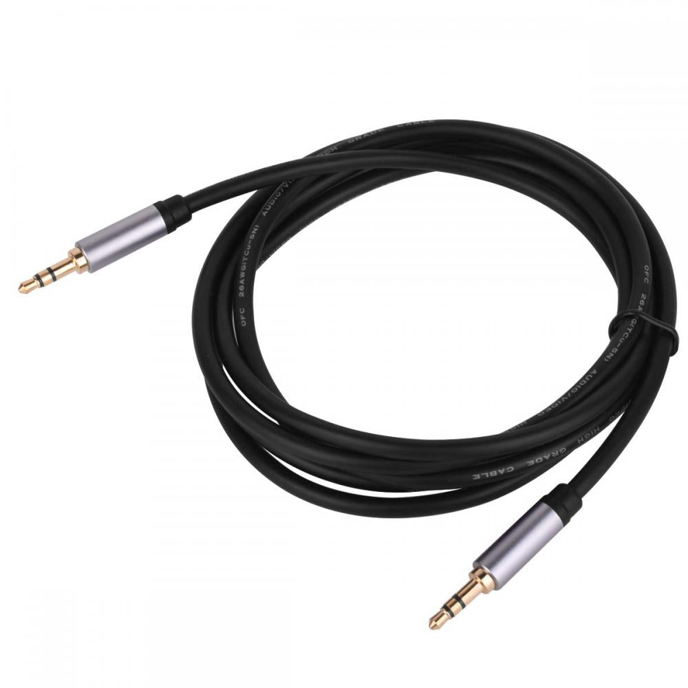 3.5mm 3 Pole Jack Male to Male Stereo Braided Auxiliary Aux Audio Cable 1.8m