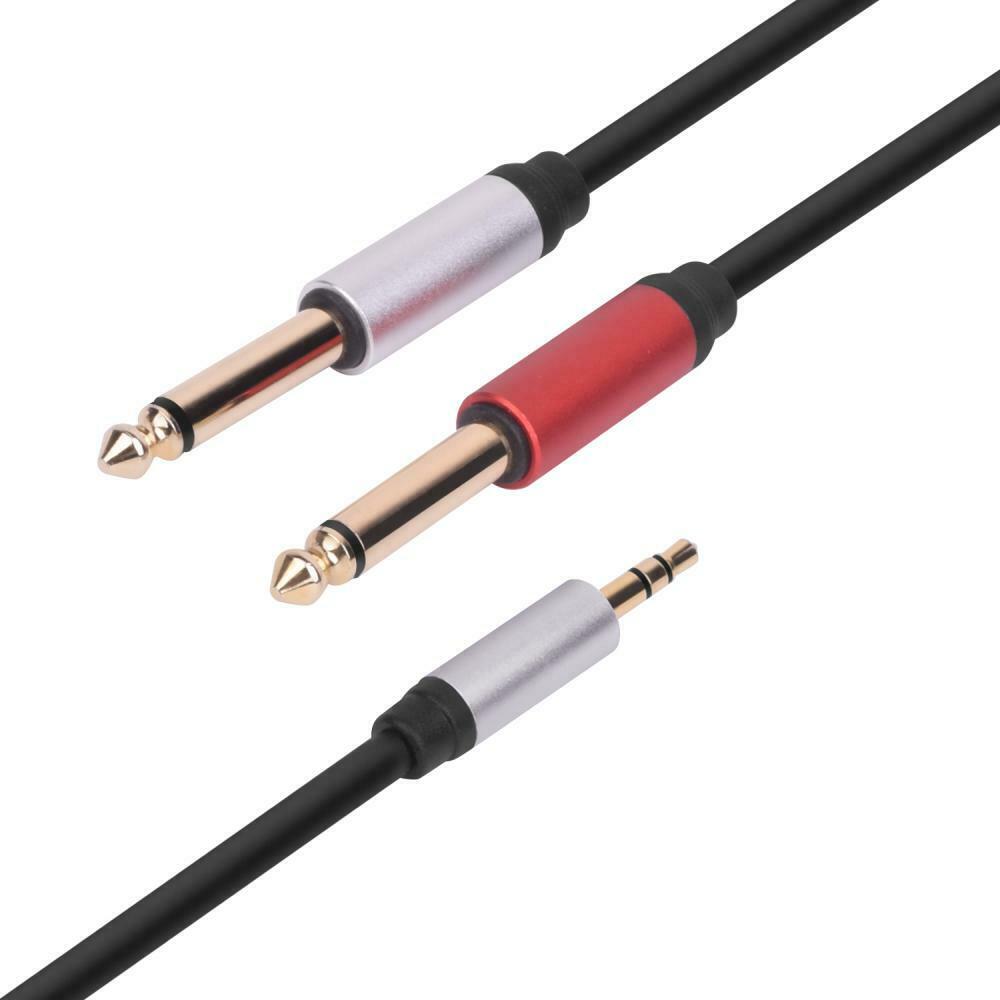 3.5mm Male to Dual 6.35mm Mono Male Audio Splitter Cable 1.5m