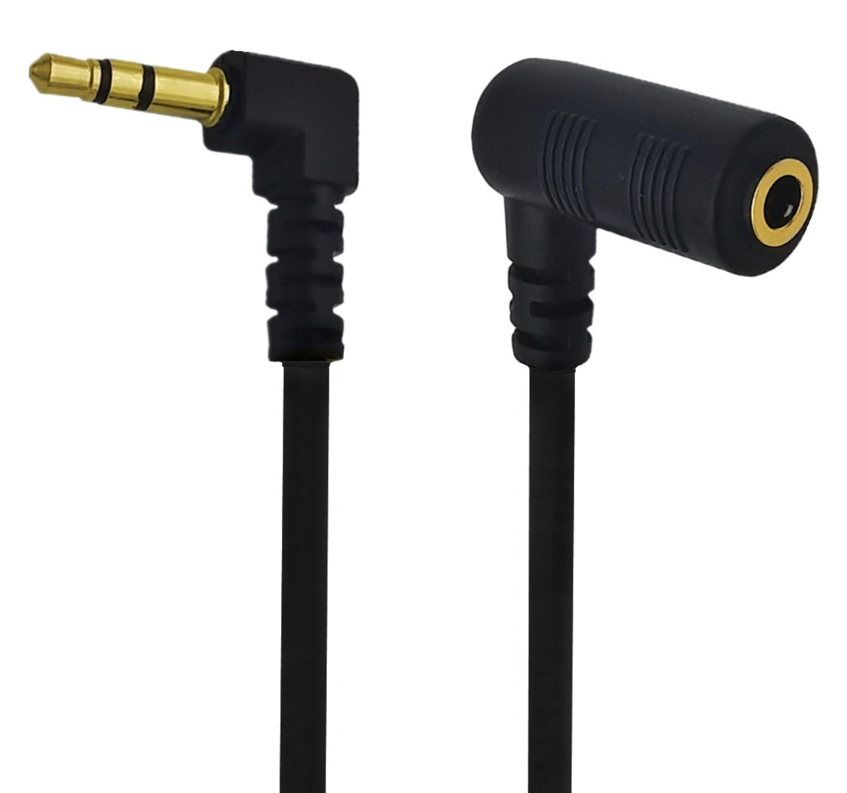 Right angle 3.5mm stereo AUX extension cable