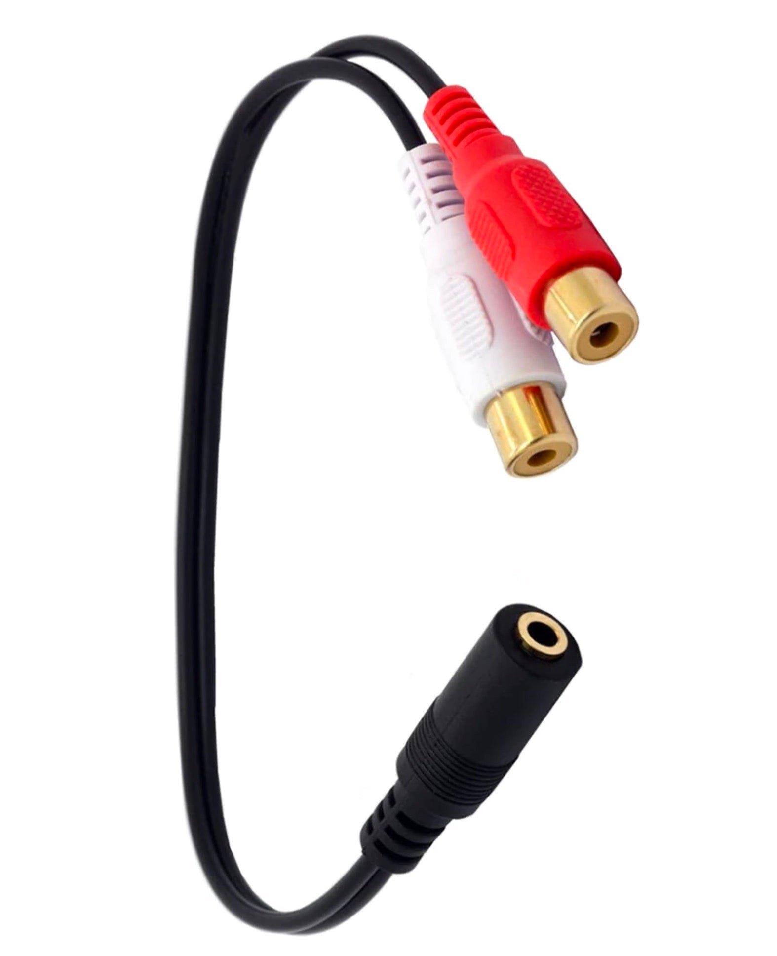 3.5mm AUX Female to Dual RCA Female Phono Stereo Splitter Cable 0.2m