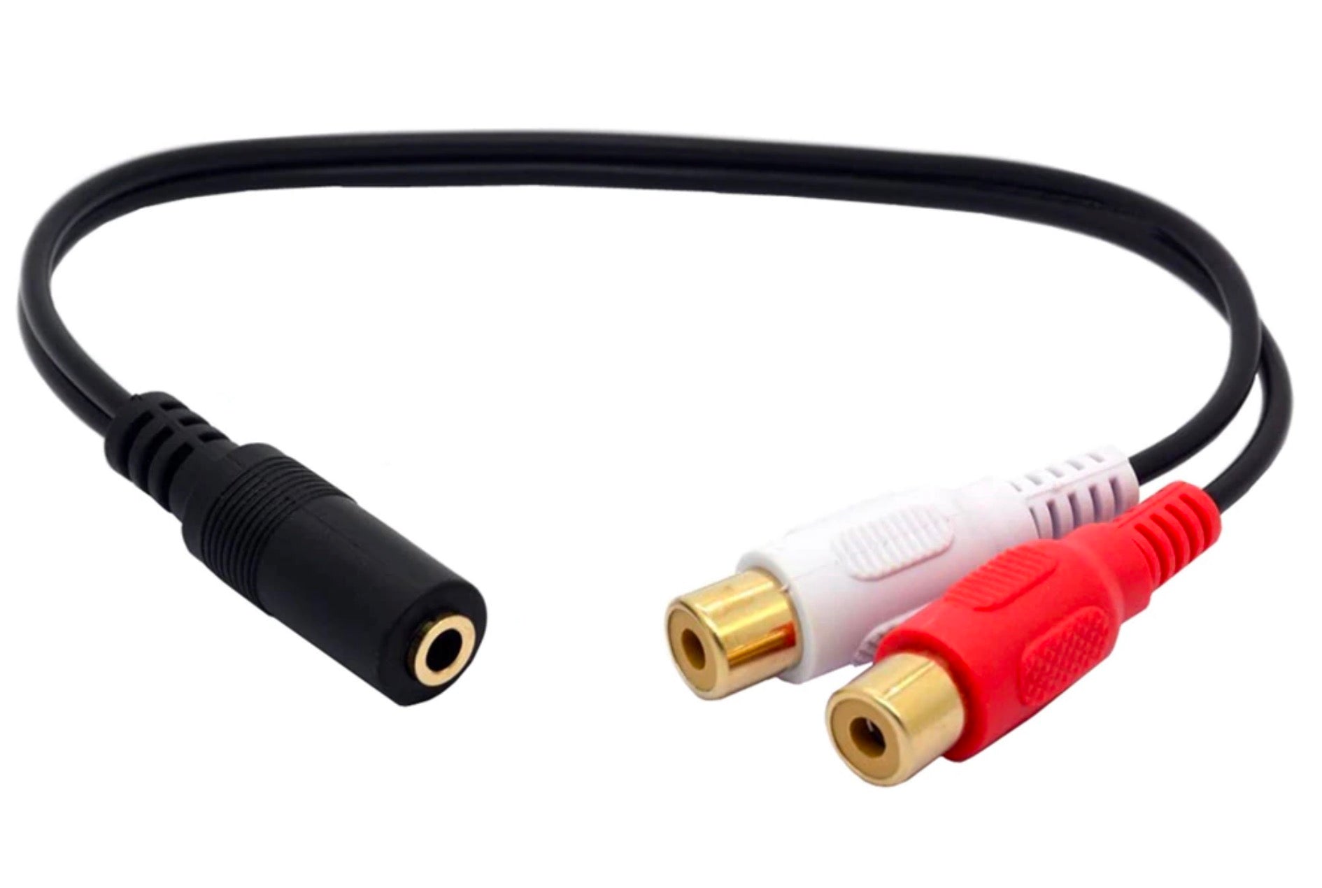 3.5mm AUX Female to Dual RCA Female Phono Stereo Splitter Cable 0.2m