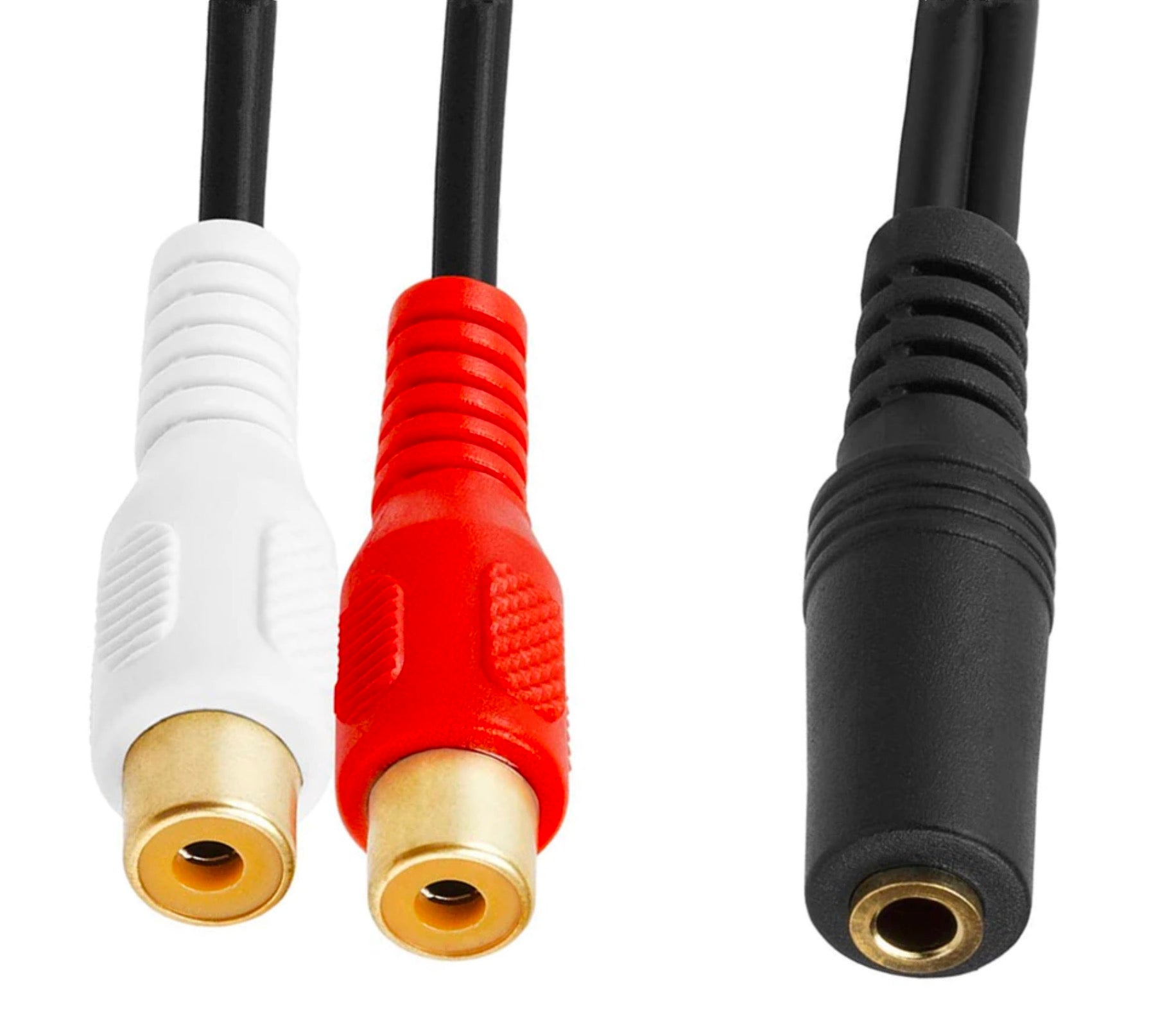 3.5mm AUX Female to Dual RCA Female Phono Stereo Splitter Cable 0.2m