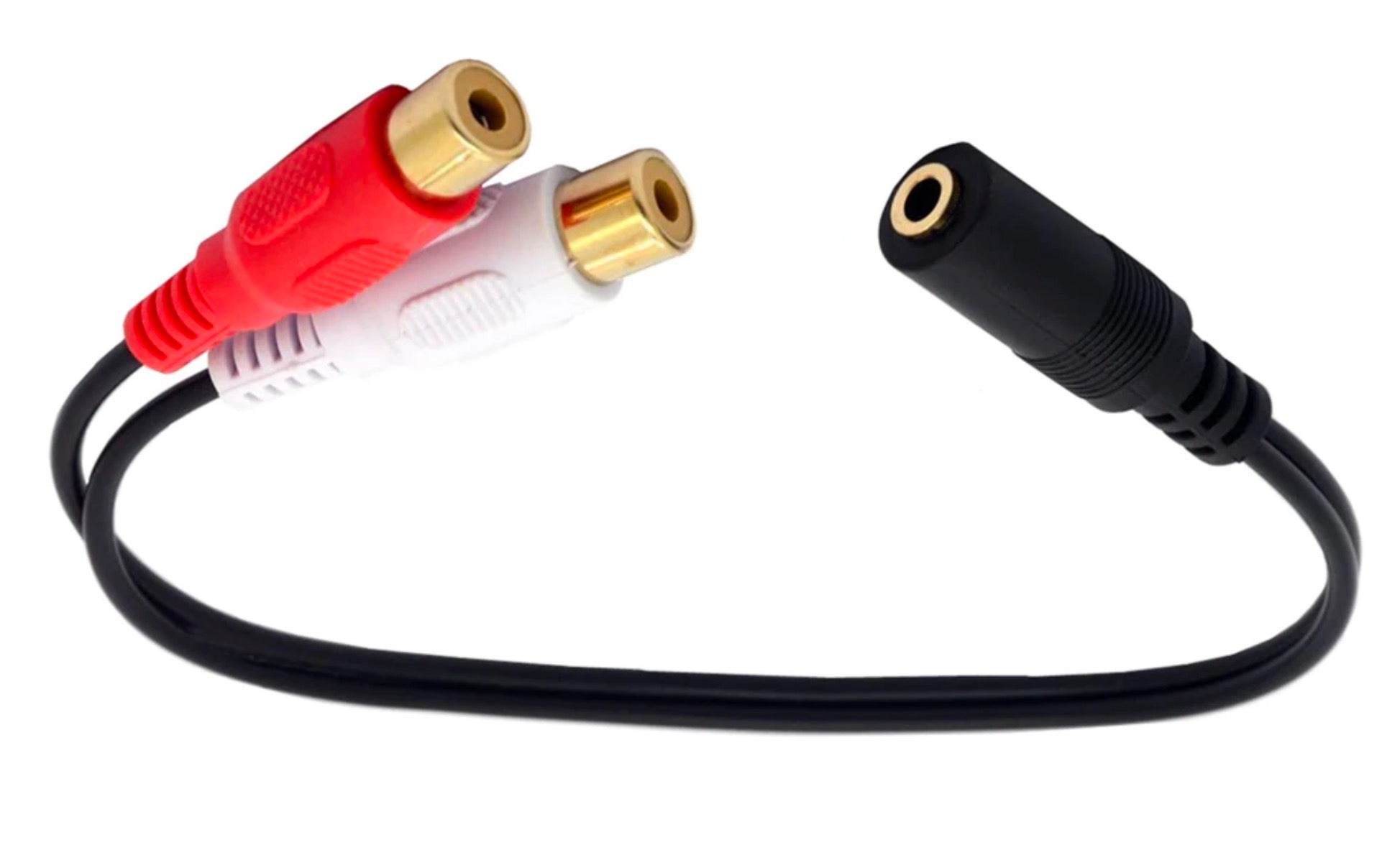 3.5mm AUX Female to Dual RCA Female Phono Stereo Splitter Cable 0.2m